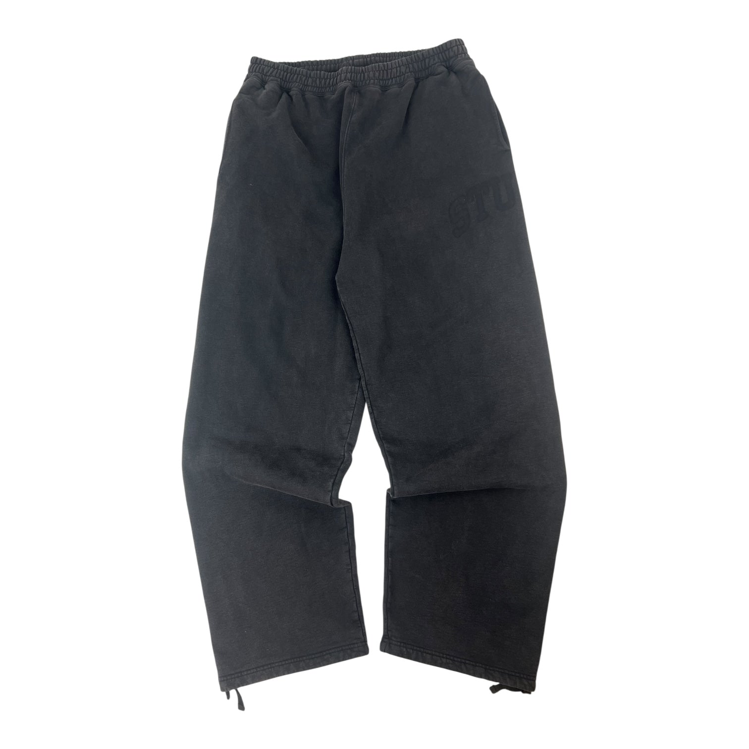 Stussy Faded Graphic Open-Hem Sweatpant Washed Black