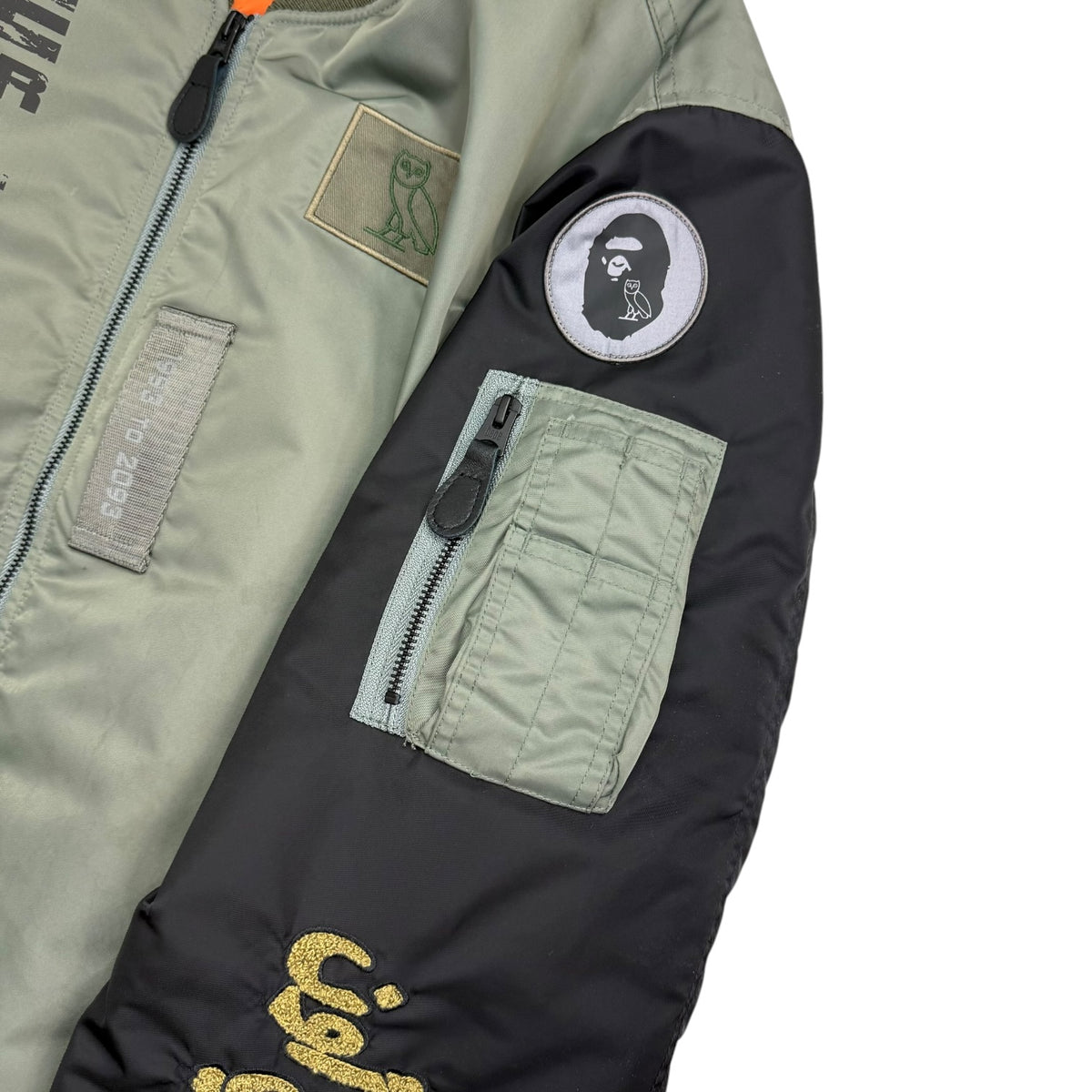 BAPE x OVO Loose Fit MA-1 Jacket Olive Drab