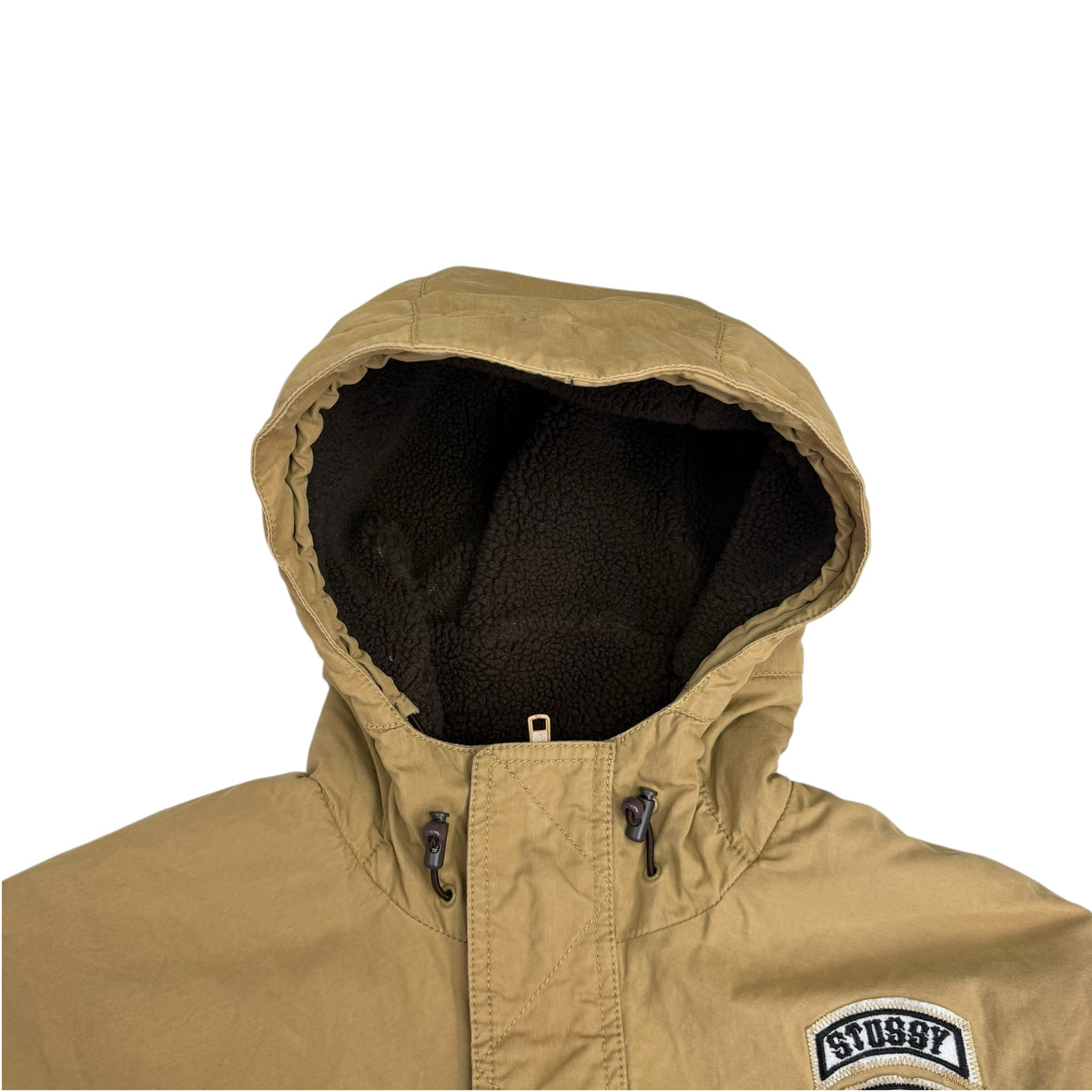 Stussy Sheild Logo Patch Sherpa Lined Work Jacket Kkaki