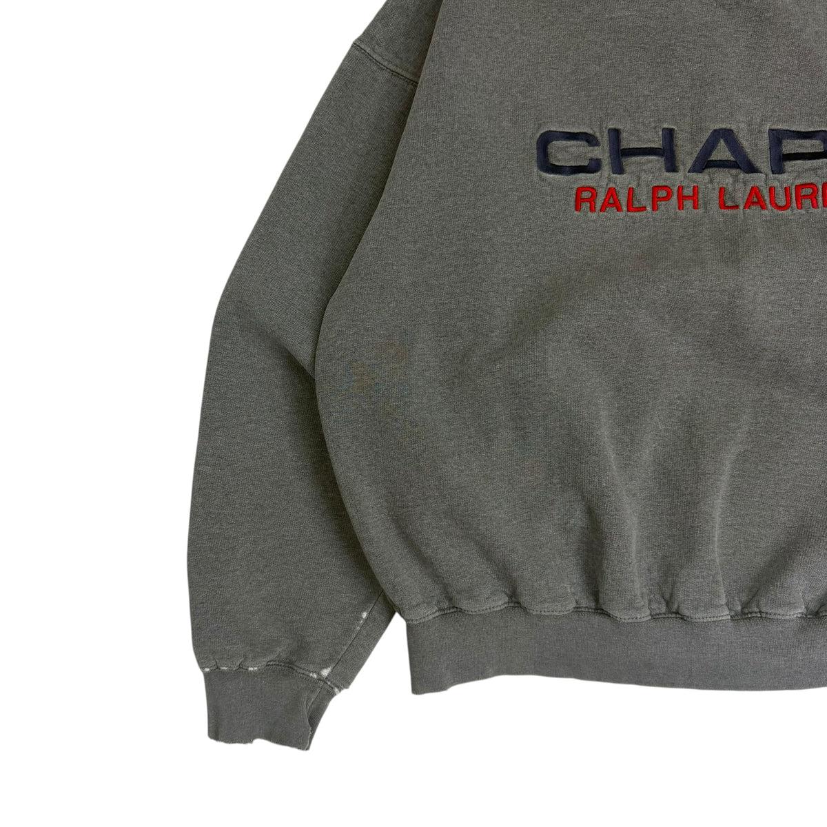 Vintage Chaps Ralph Lauren Embroidered Crewneck Washed Grey