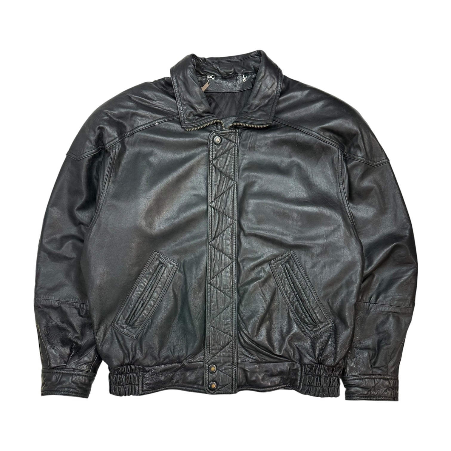 Vintage Danier Leather Bomber Jacket Black
