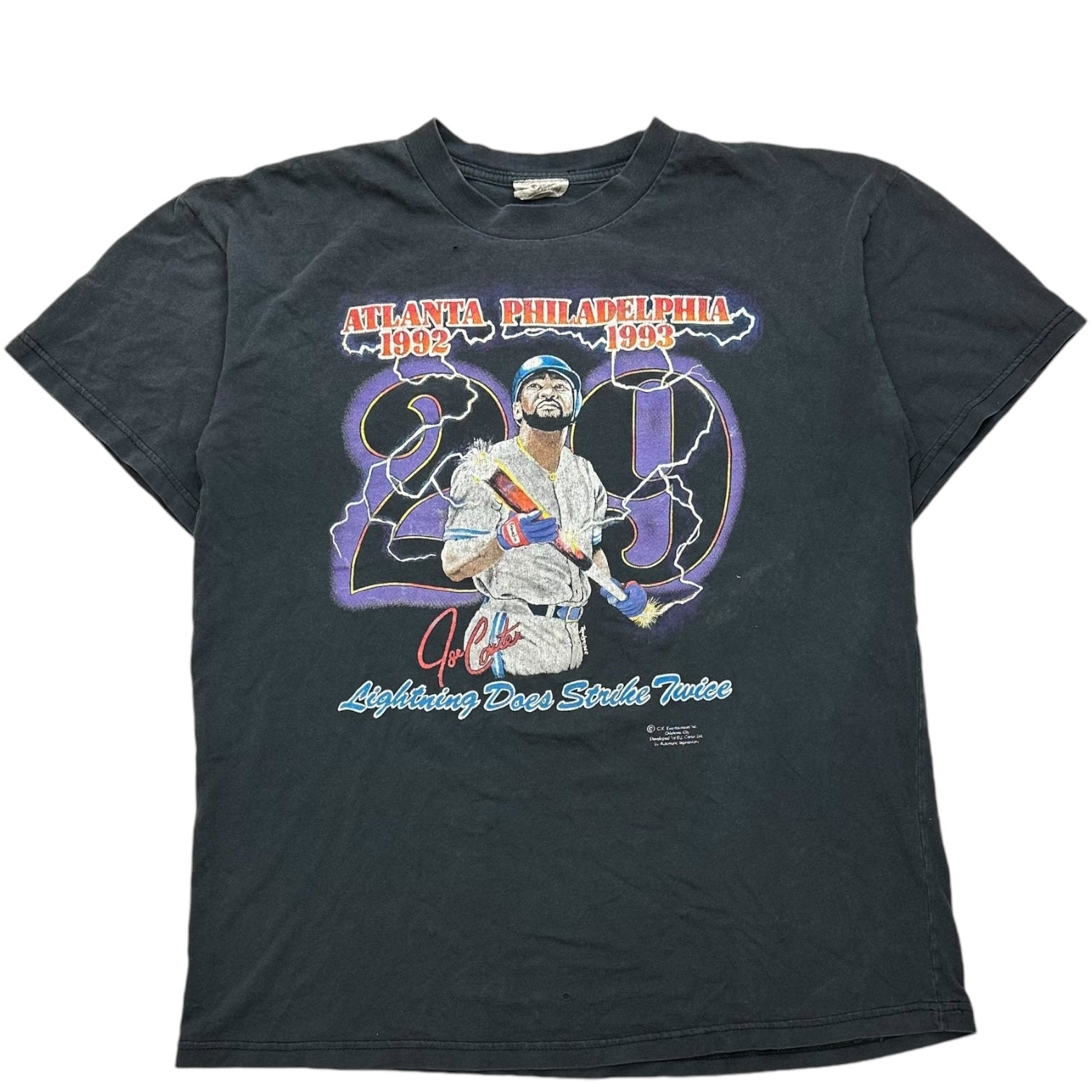 Vintage Joe Carter ‘Lightning Does Strike Twice’ Tee Black