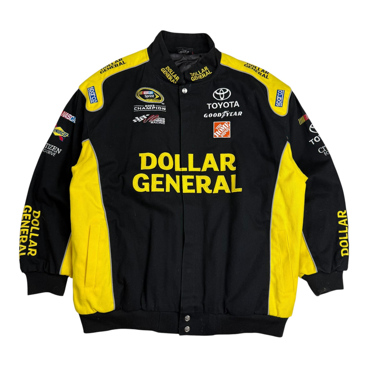 Vintage NASCAR Dollar General Race Jacket Black/Yellow
