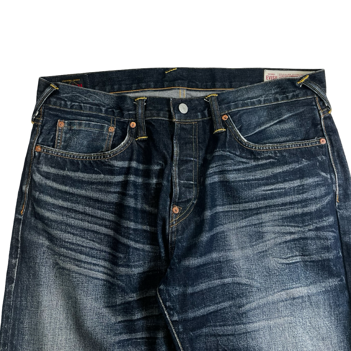 Vintage Evisu Yellow Seagull Curves Denim Jeans