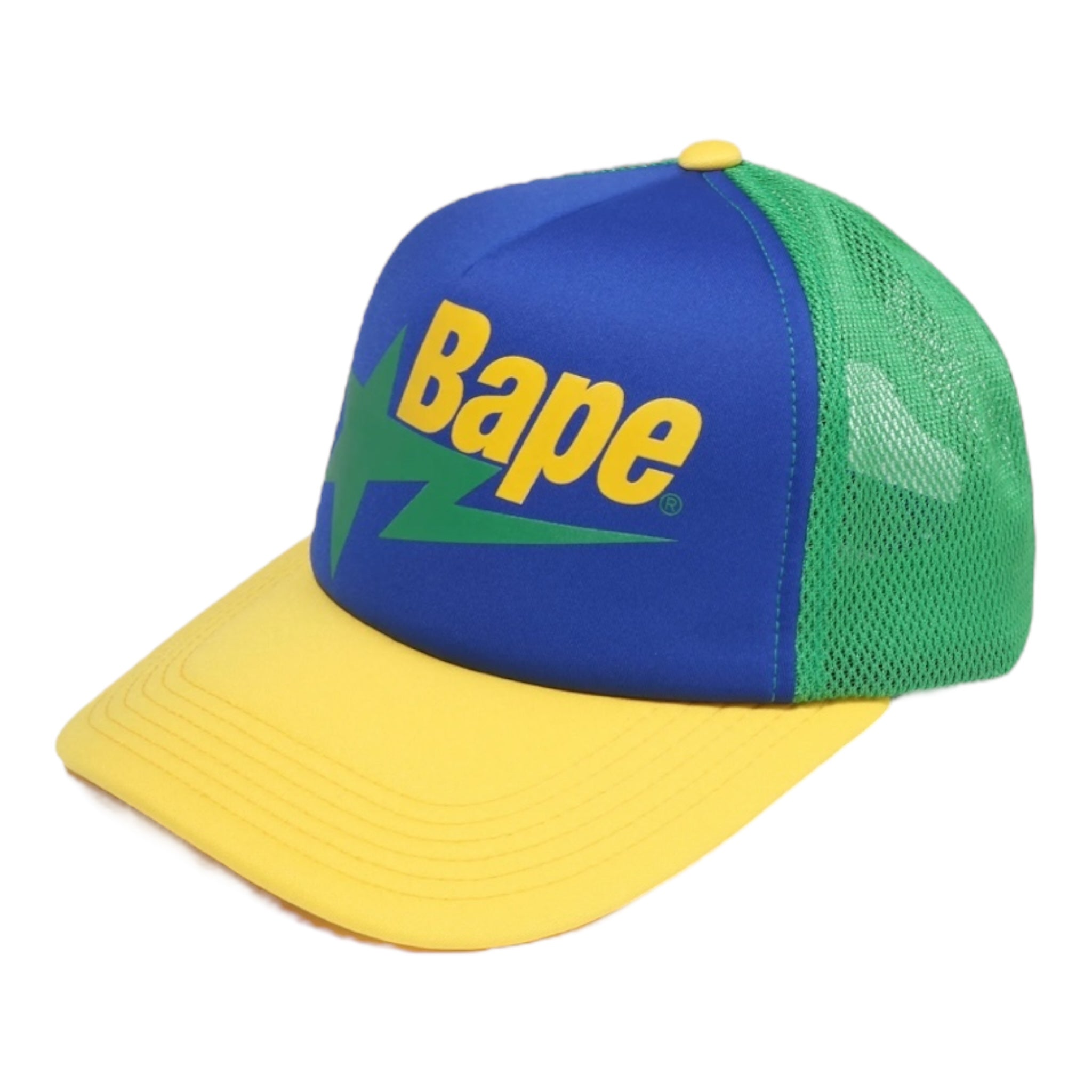 BAPE Sta Mesh Cap Yellow Green Blue