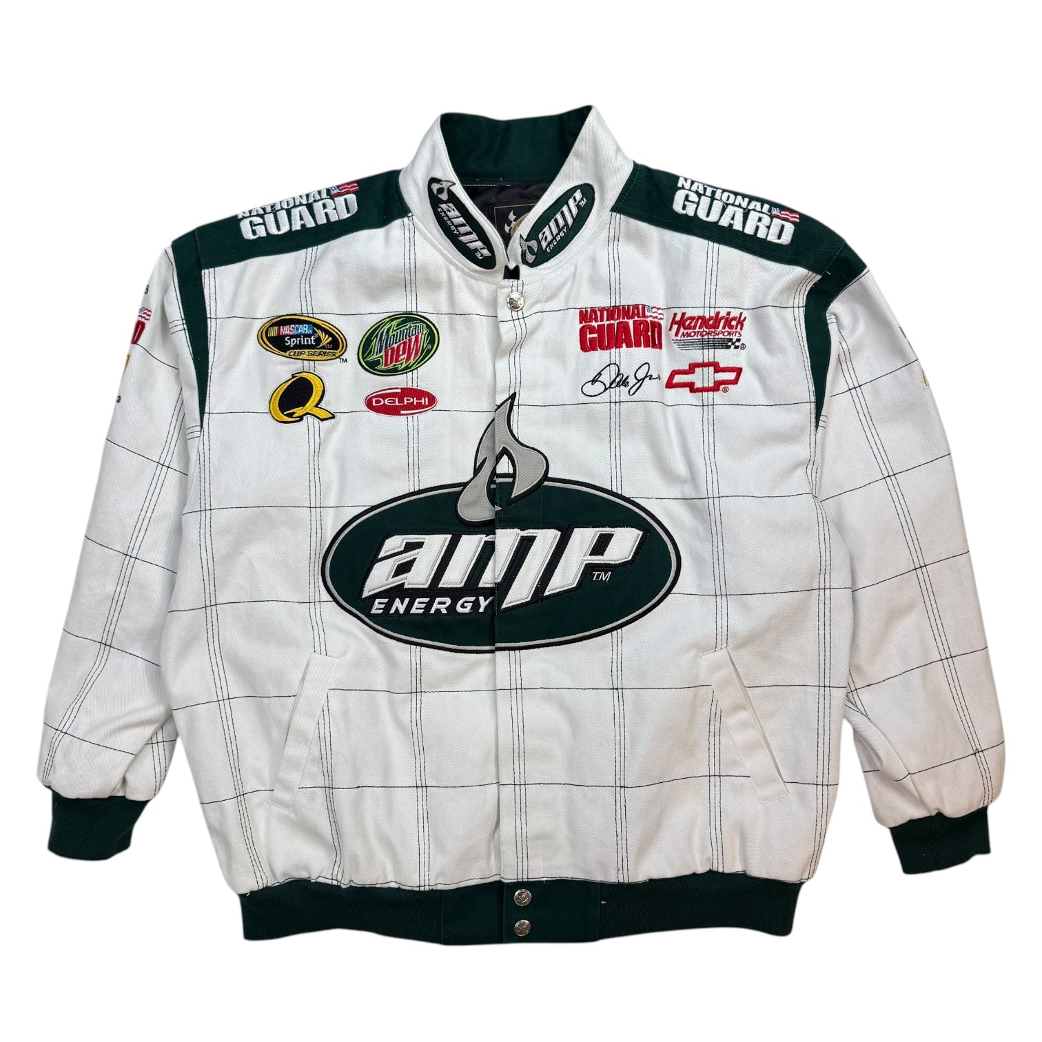 Vintage NASCAR Dale Earnhardt Jr. Amp Energy Jacket White/Green