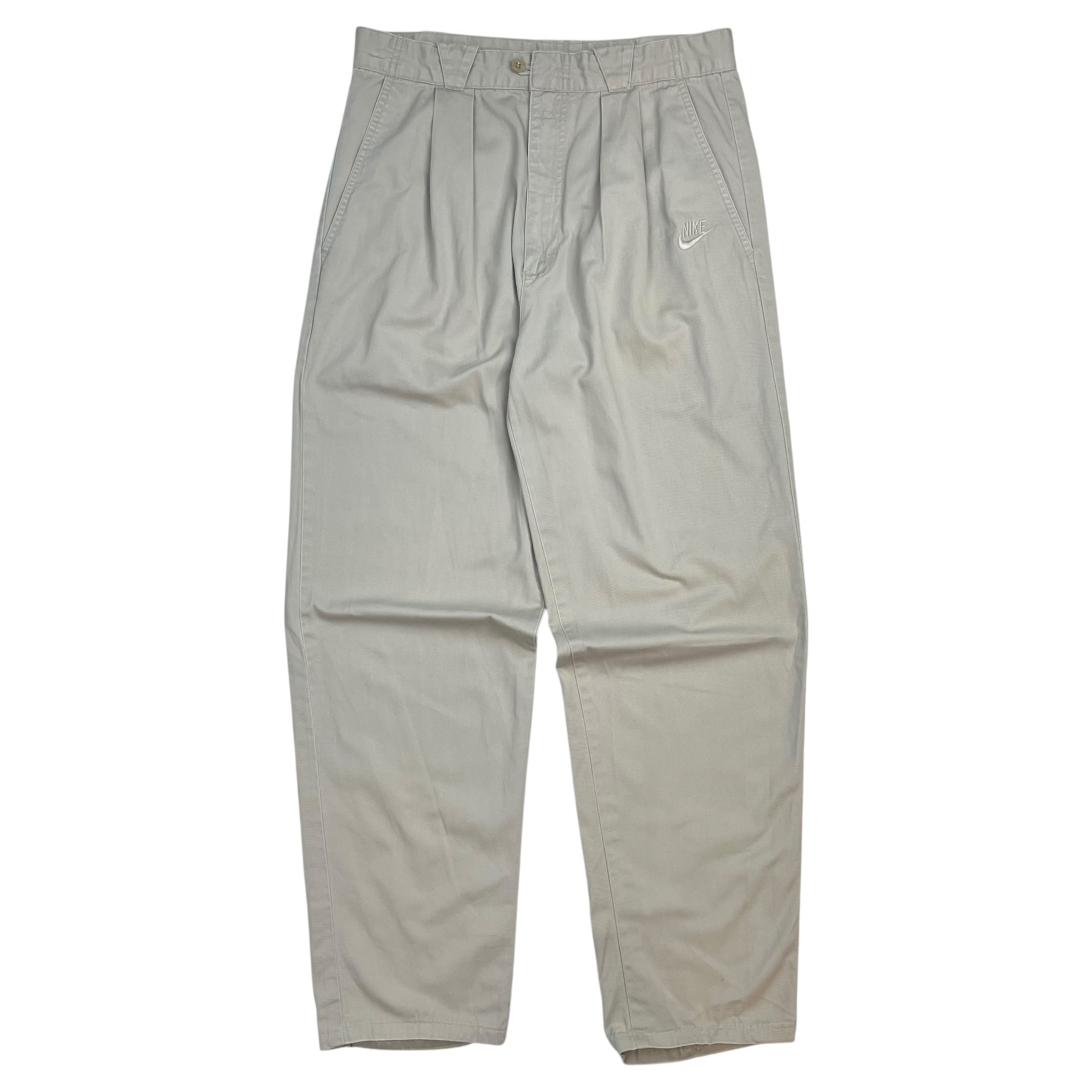 Vintage Nike Pleated Khaki Pants Light Beige