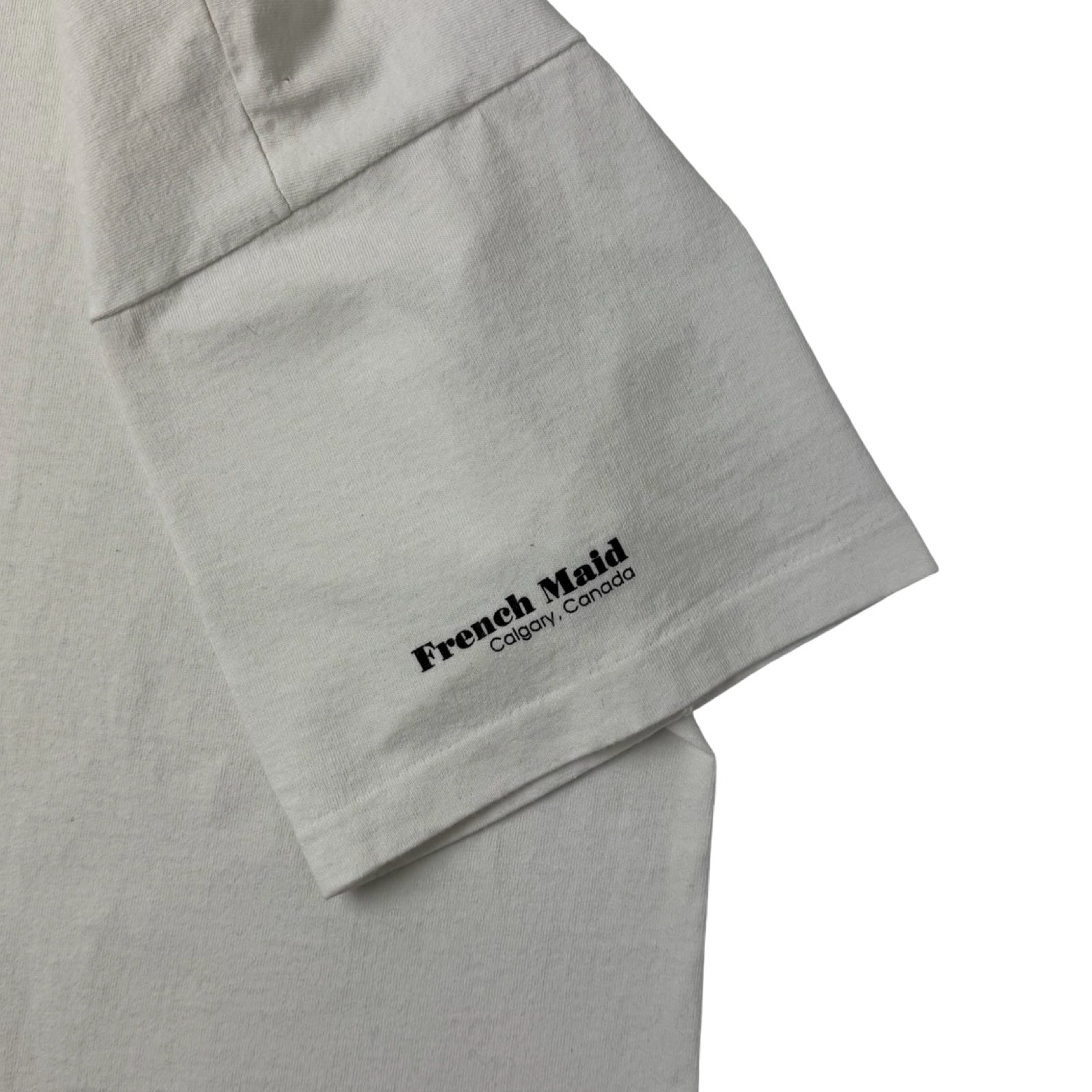 Vintage French Maid ‘Sneak a Peak’ Pocket T-Shirt White