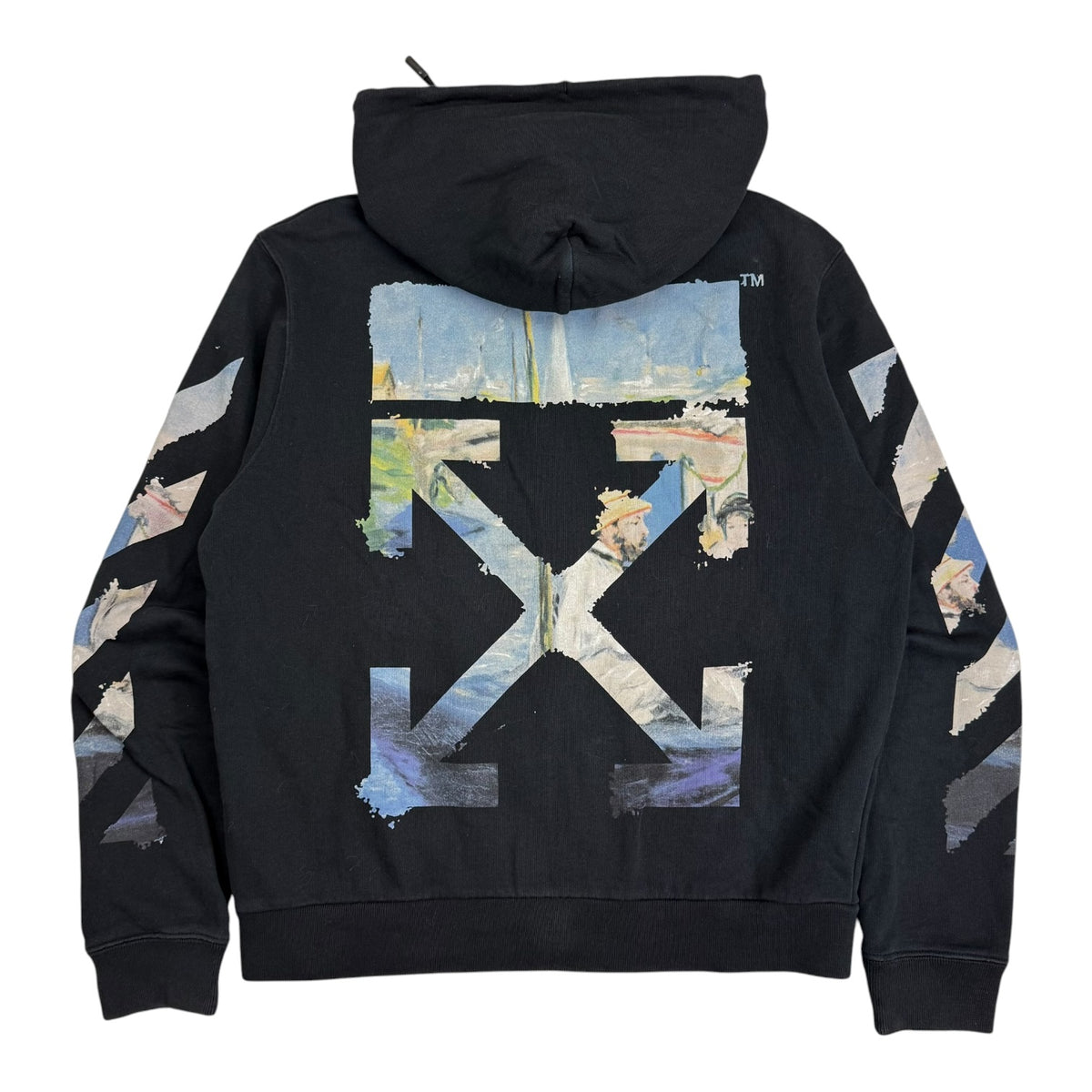 Off-White Impressionism Arrows Zip Up Hoodie Black