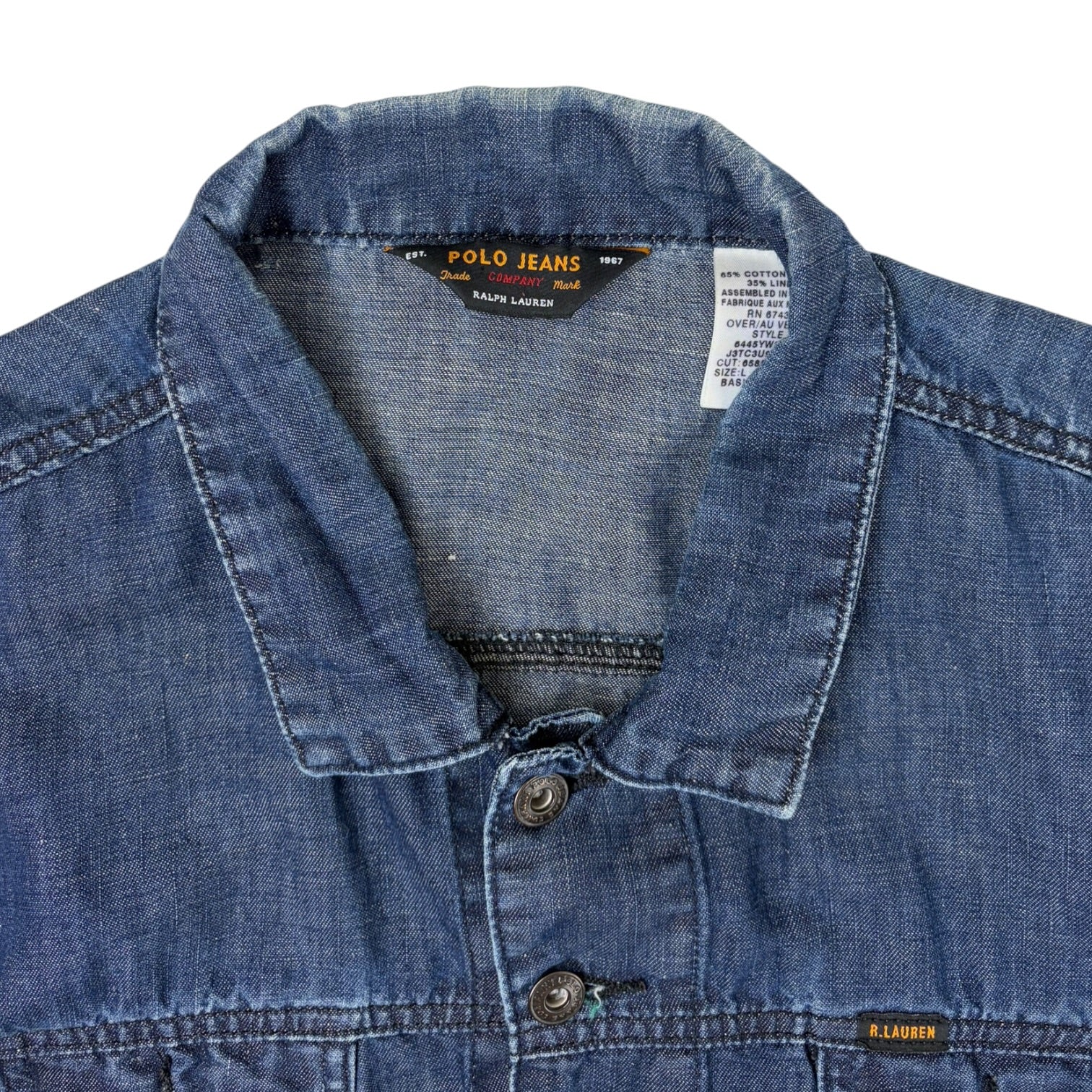 Vintage Polo By Ralph Lauren Denim Button Up Jacket Medium Wash