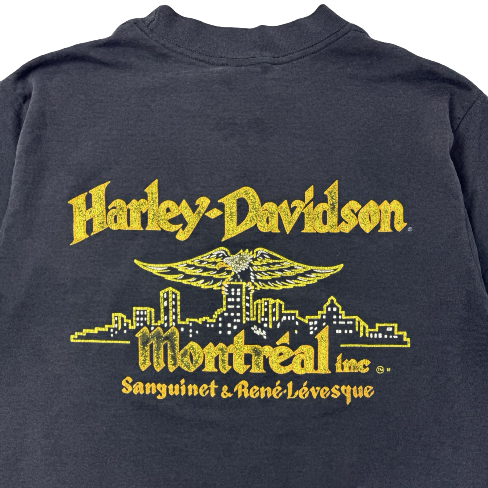 1991 Harley Davidson Montreal Skyline 3D Emblem T-Shirt