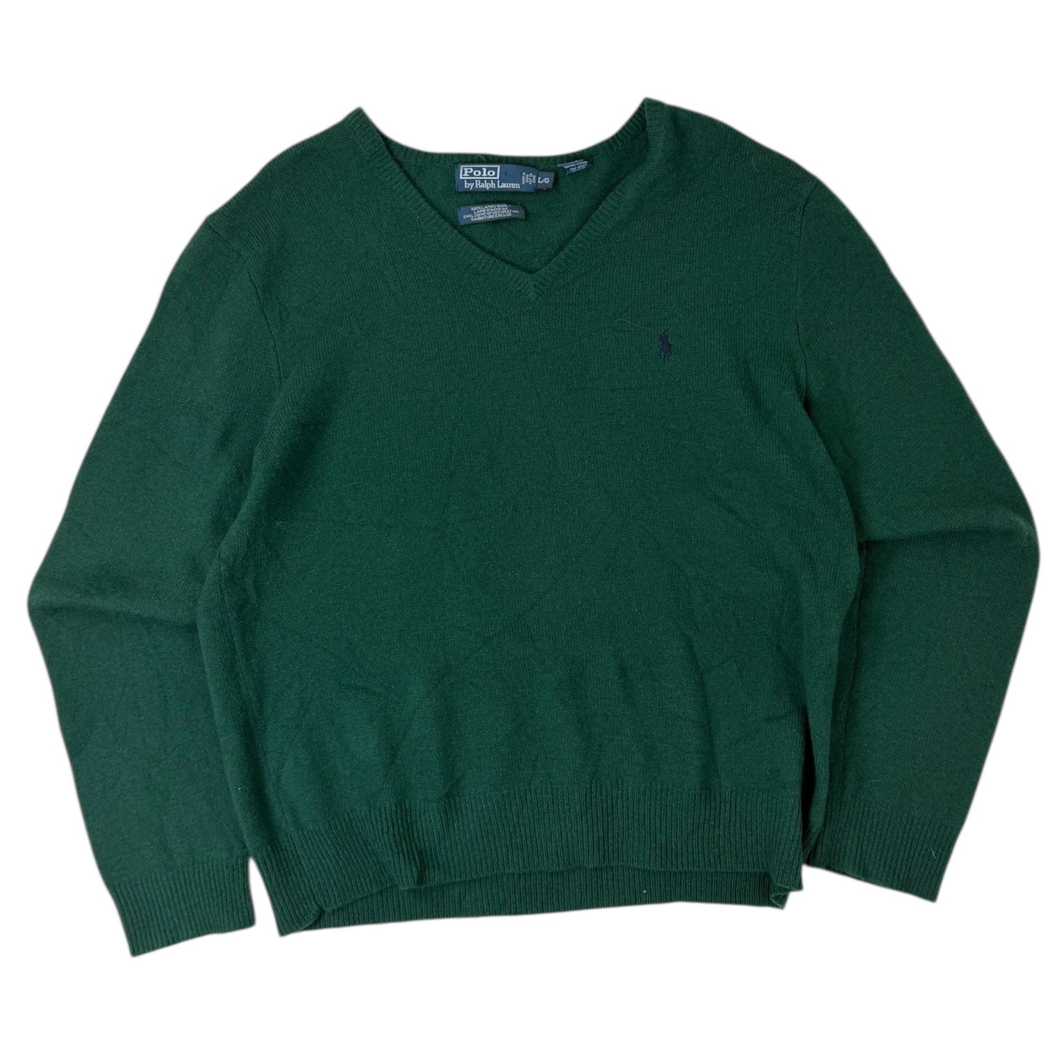 Vintage Polo Ralph Lauren Knit V-Neck Sweater Green