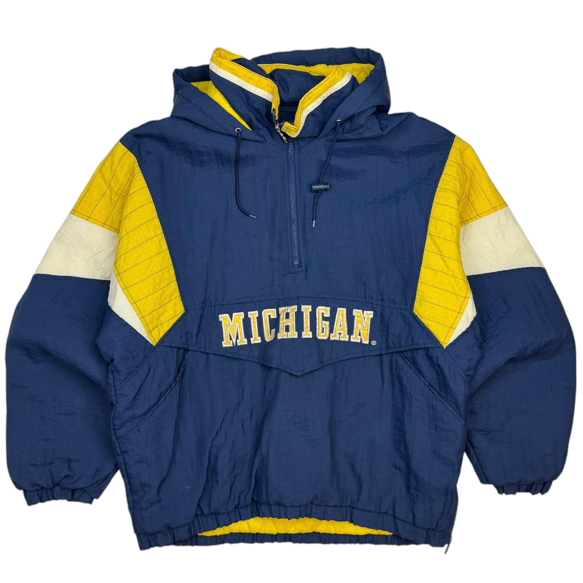 Vintage Starter Michigan Quarter Zip Jacket Navy/Yellow