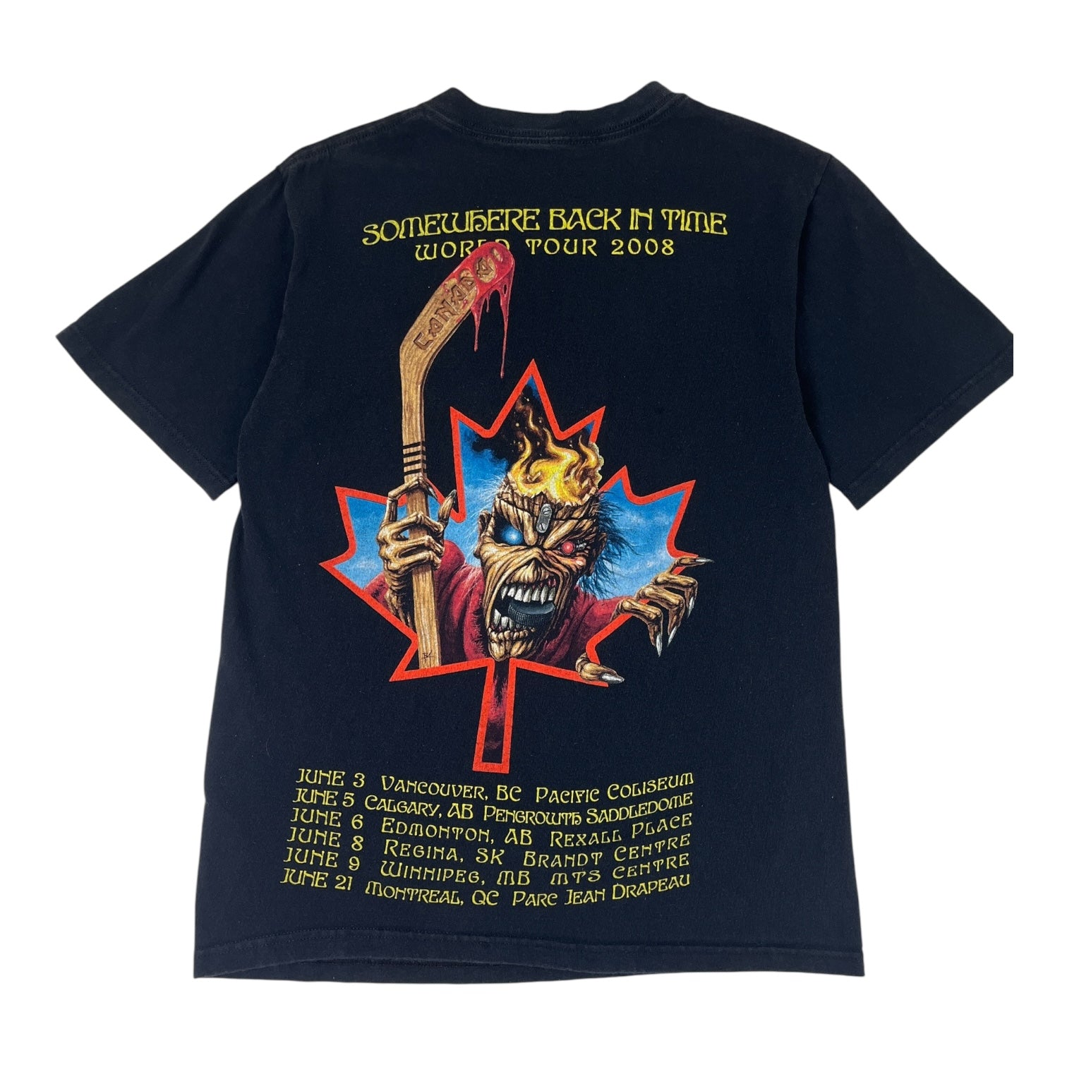 Vintage 2008 Iron Maiden “Somewhere Back In Time” Tour T-Shirt Black