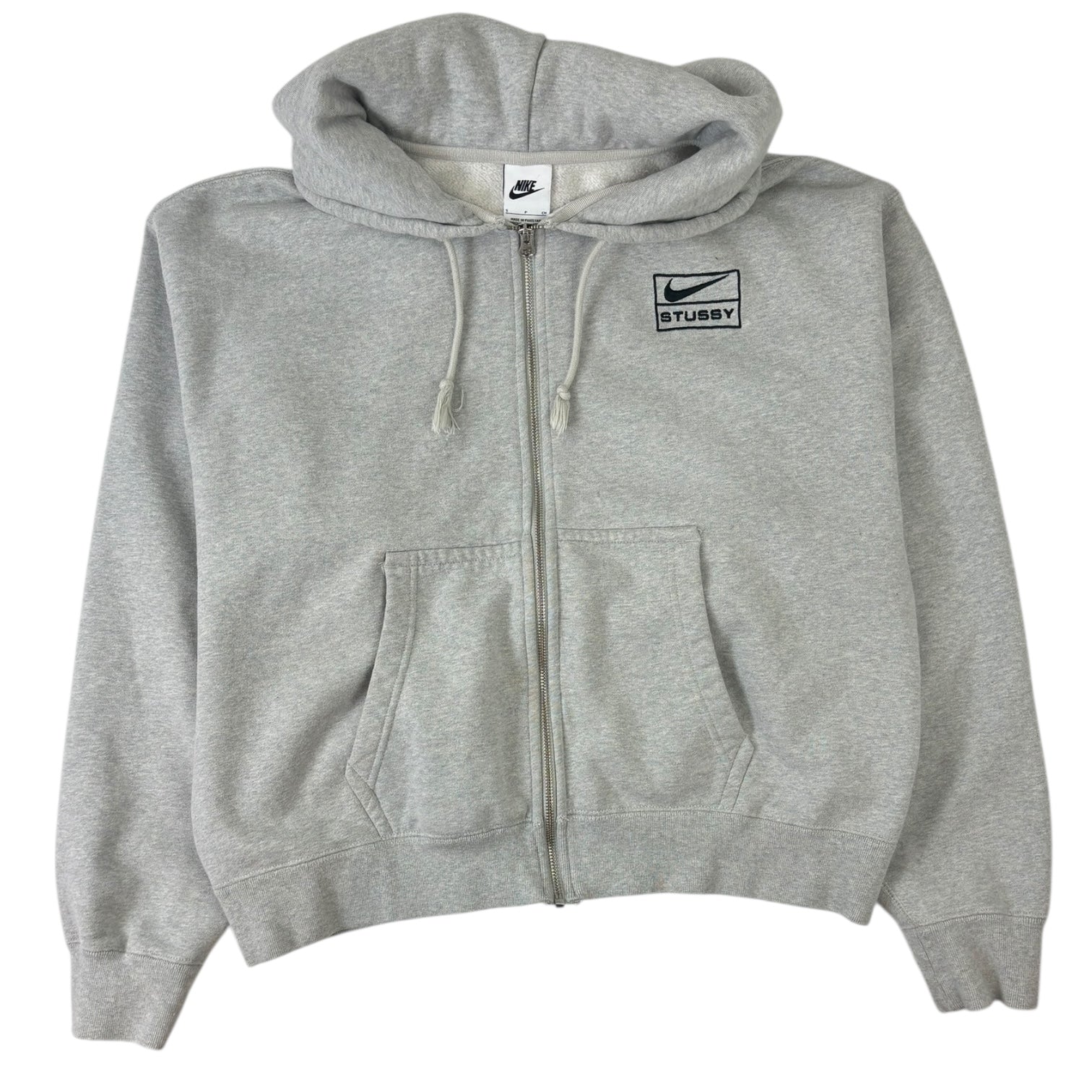 Stussy x Nike Fleece Zip-Up Hoodie Grey
