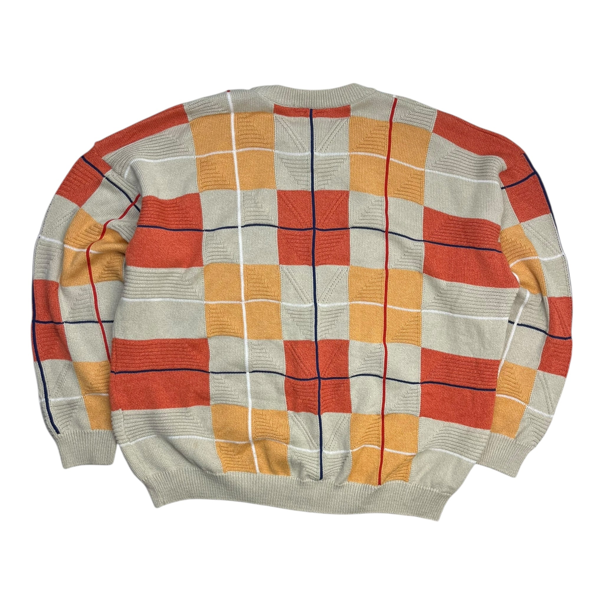 Vintage Tundra Checkered Textured Knit Orange/Tan