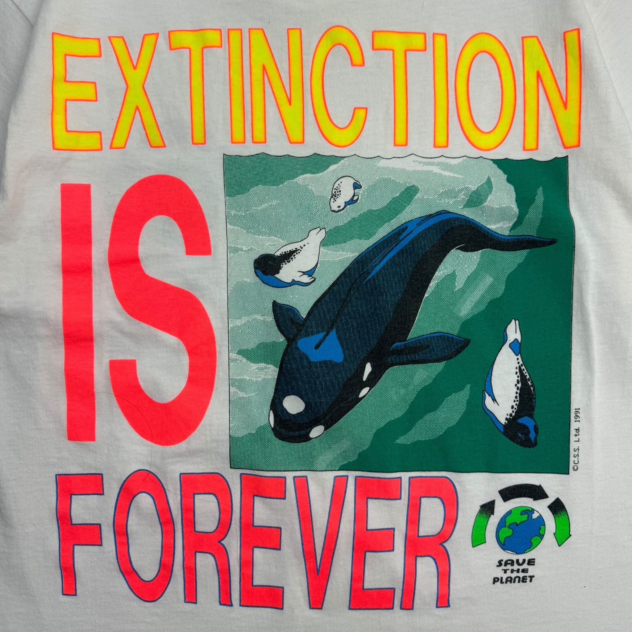 1991 Save The Planet "Extinction Is Forever" T-Shirt