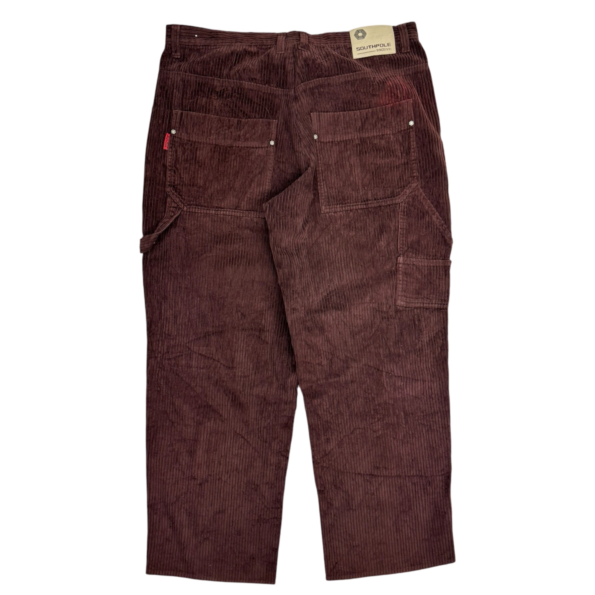 Y2K South Pole Cord Pants Burgundy