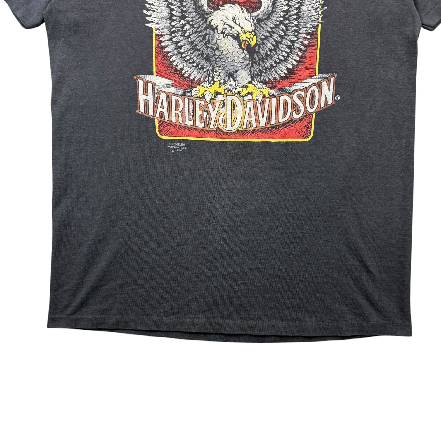 1991 3D Emblem Harley Davidson Tee Black