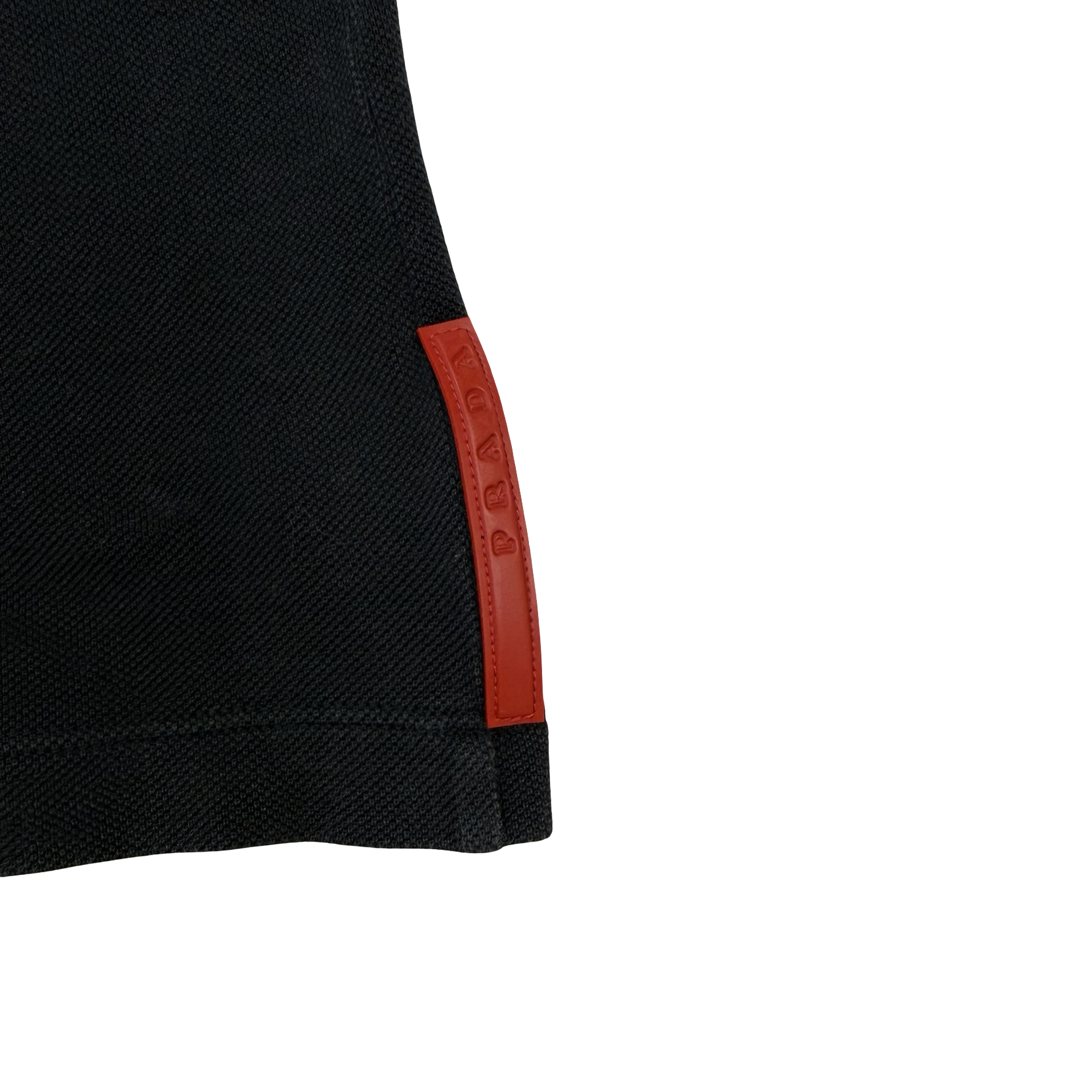 Vintage Prada Striped Polo Shirt Black