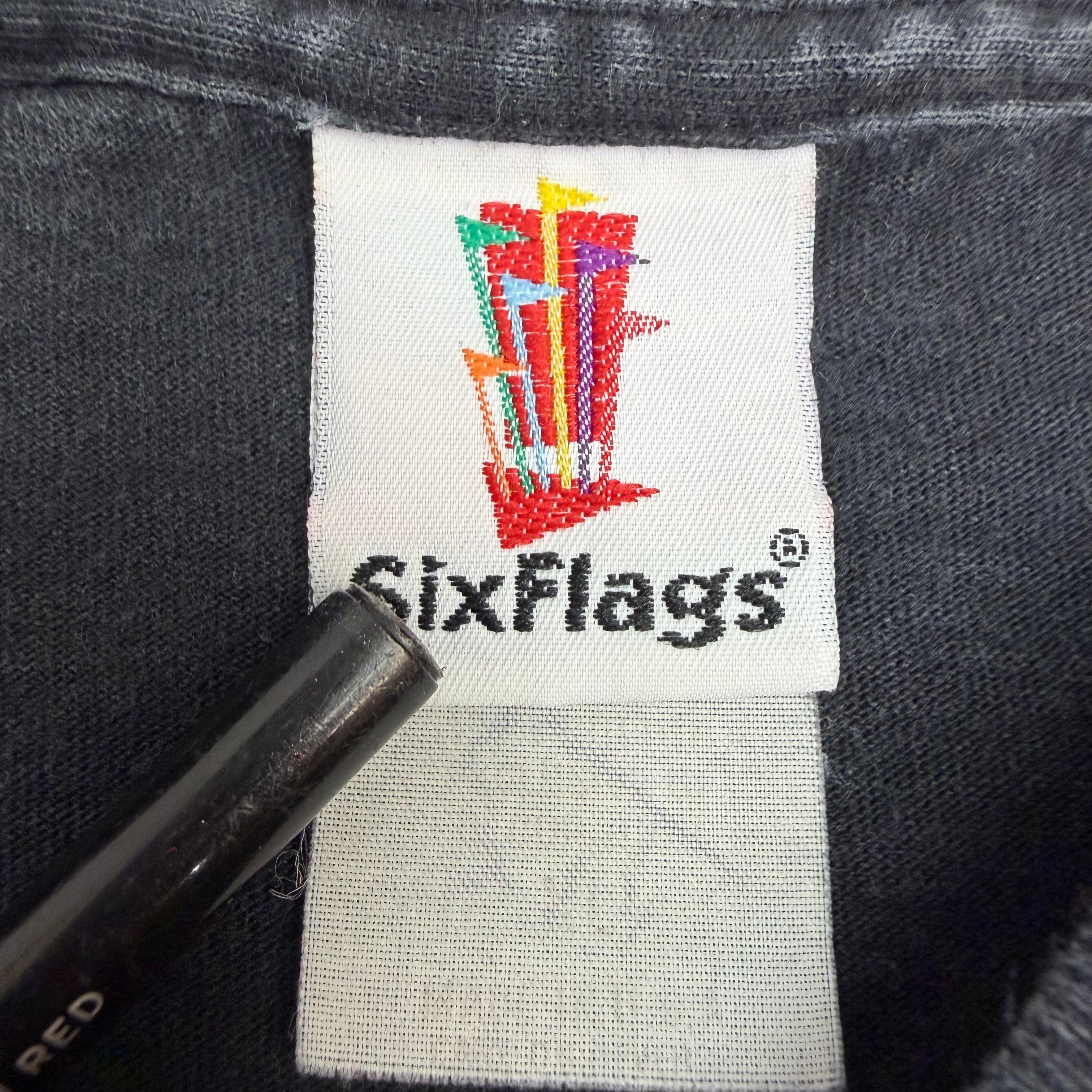 Vintage Six Flags Flame Jack In The Box Dice Longsleeve Blaxk