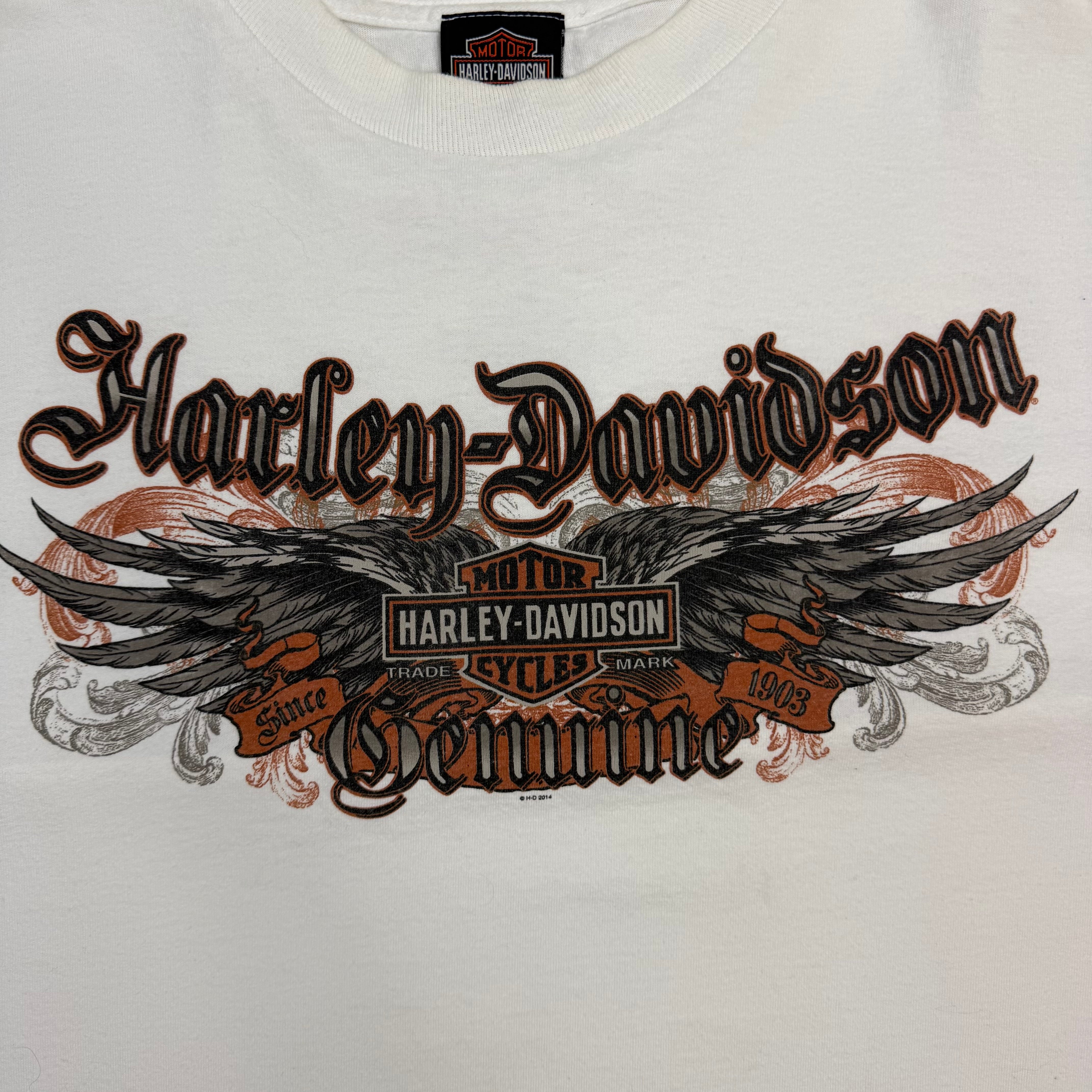 Vintage Harley Davidson Old English Longsleeve White