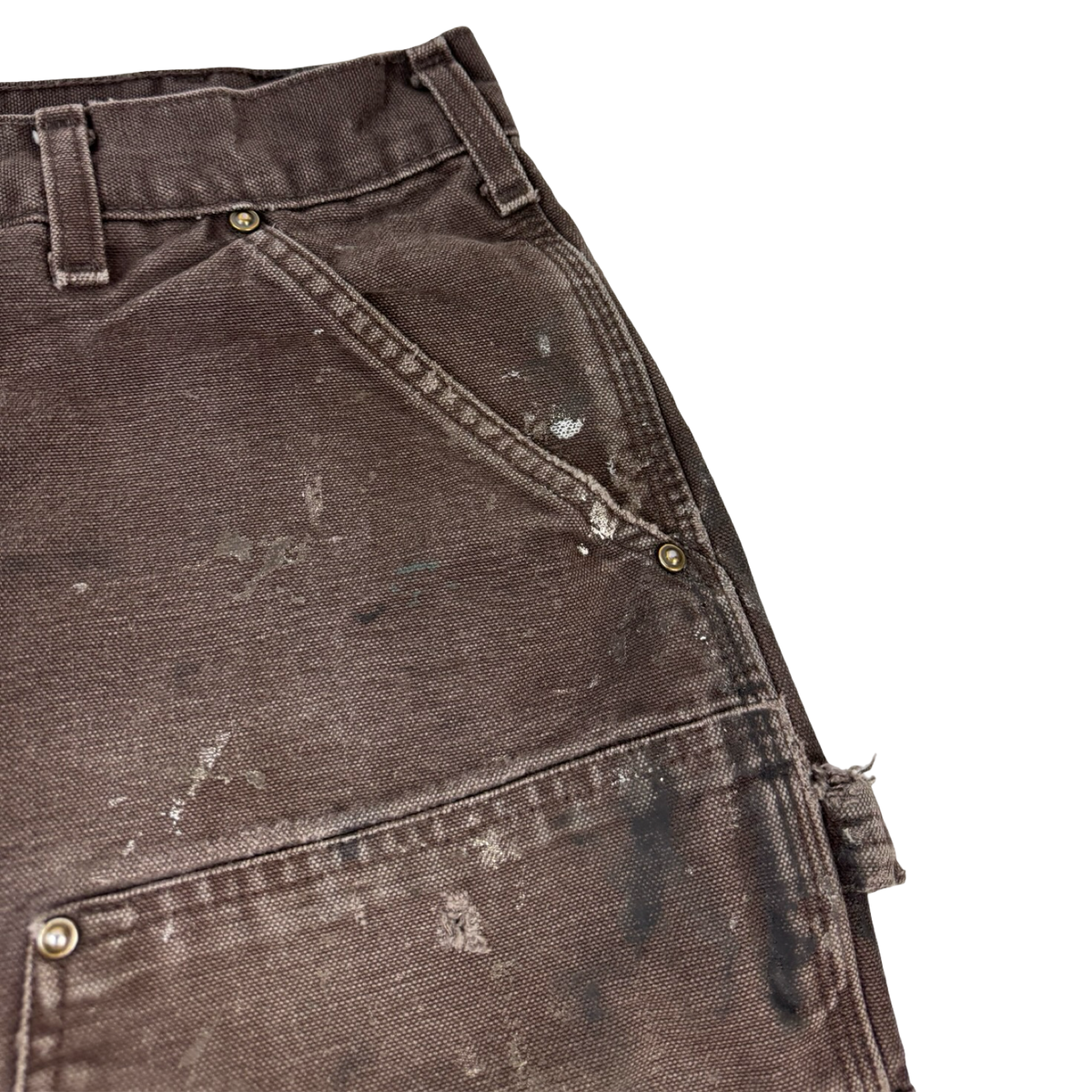 Vintage Carhartt Paint Splattered Double Knee Bottoms Dark Chocolate