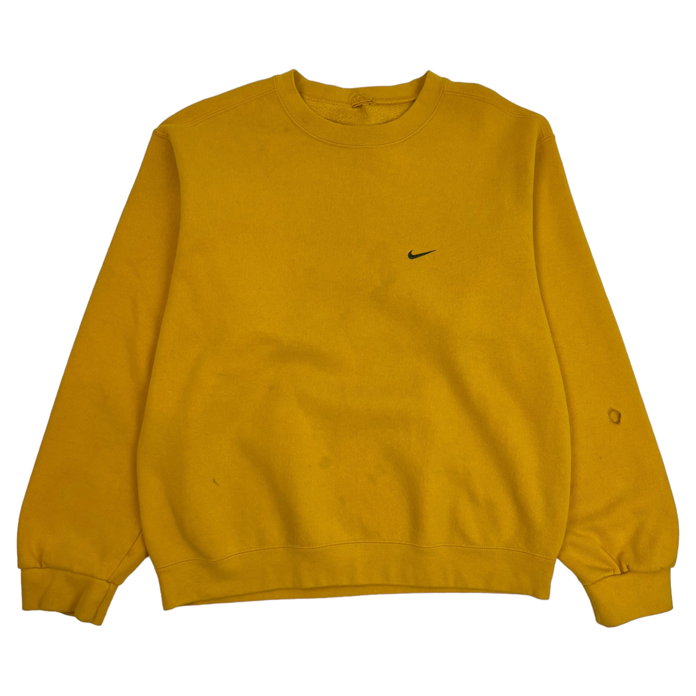 Vintage Nike Swoosh Crewneck Yellow - Yellow Sweatshirt