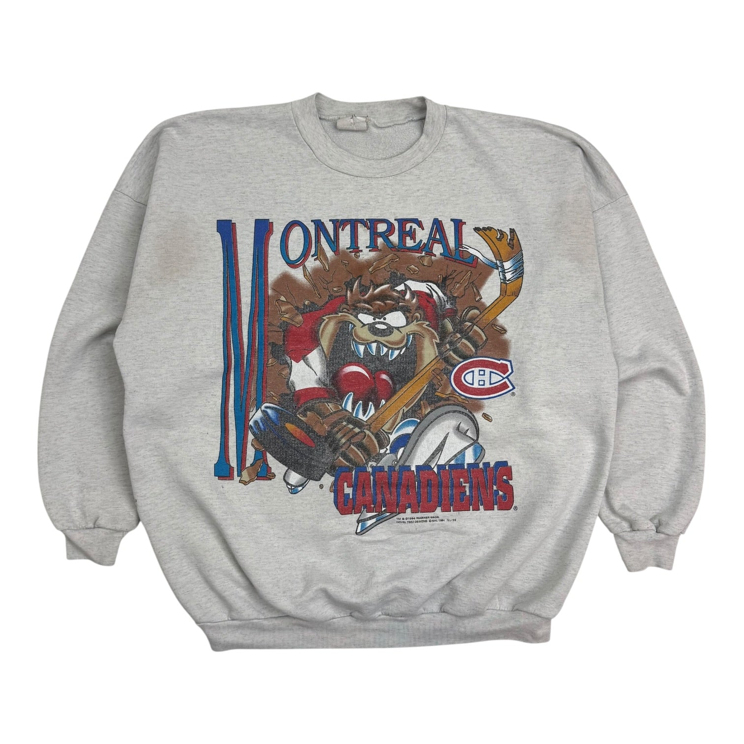 1994 Montreal Canadiens Tasmanian Devil Crewneck Grey