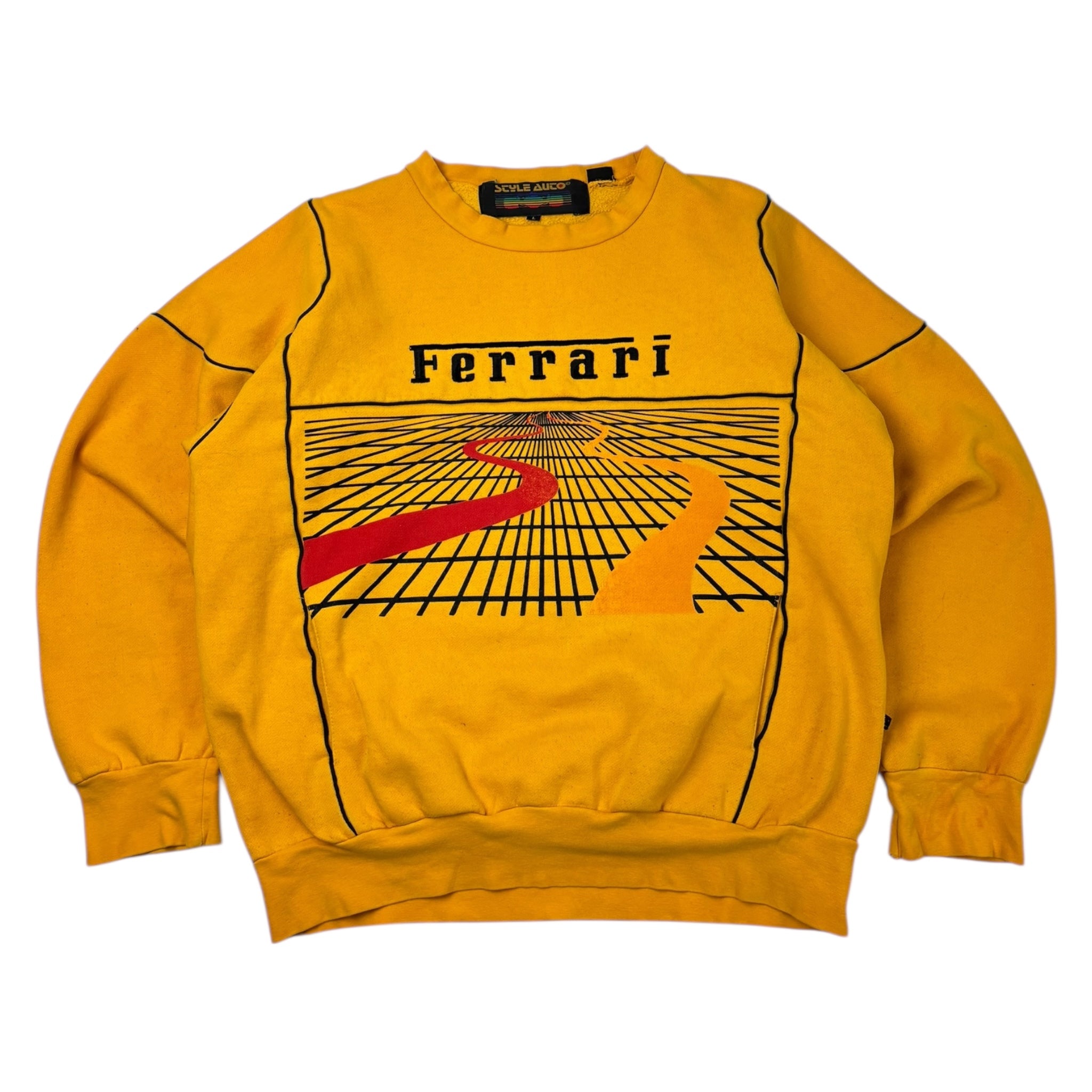 Vintage Ferrari Techno Road Crewneck Gold