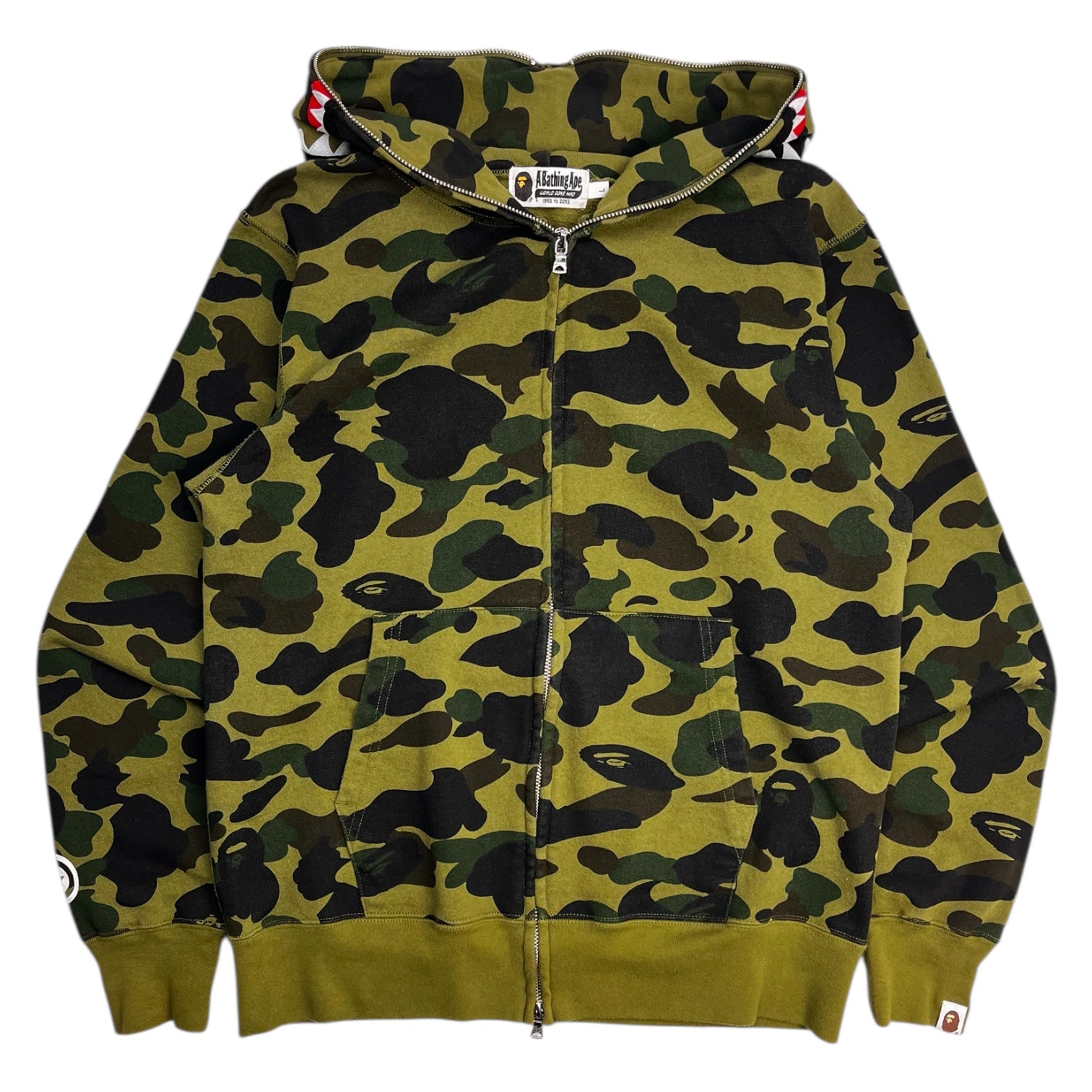 A Bathing Ape 1st Camo Shark Full Zip Hoodie Green