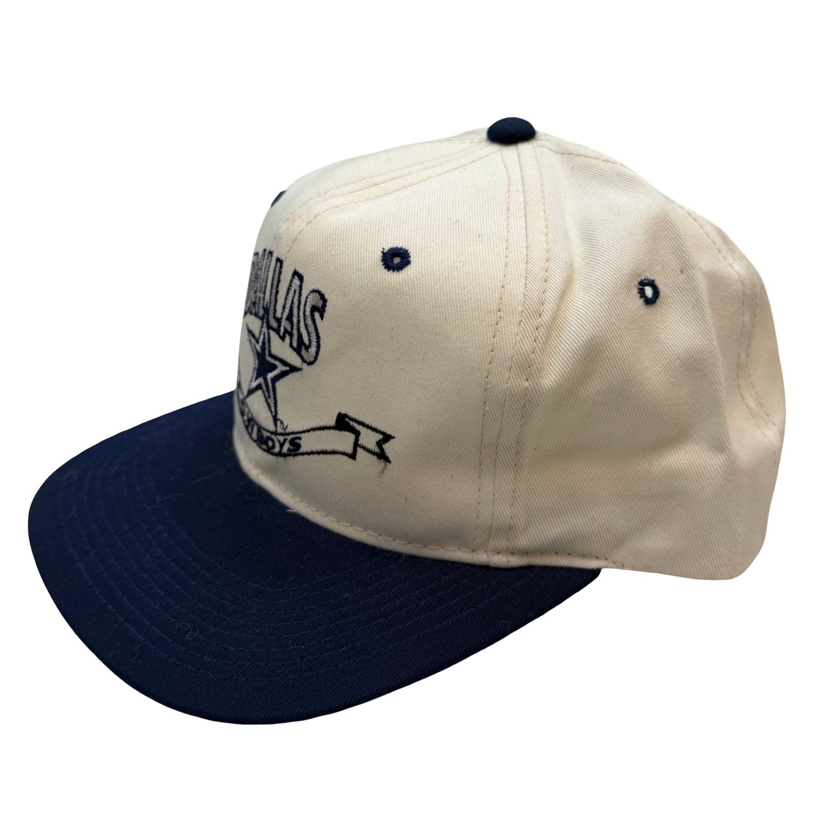 Vintage Dallas Cowboys Snapback Hat White/Navy