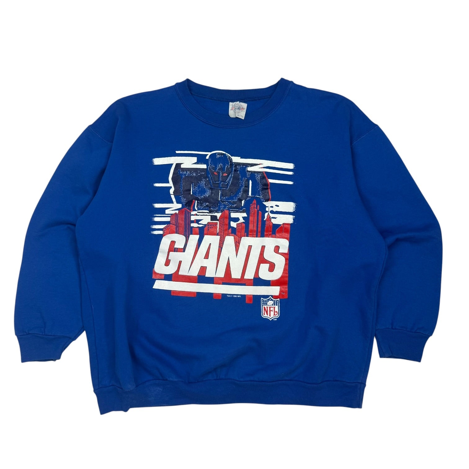 1990 New York Giants Robot Crewneck Blue