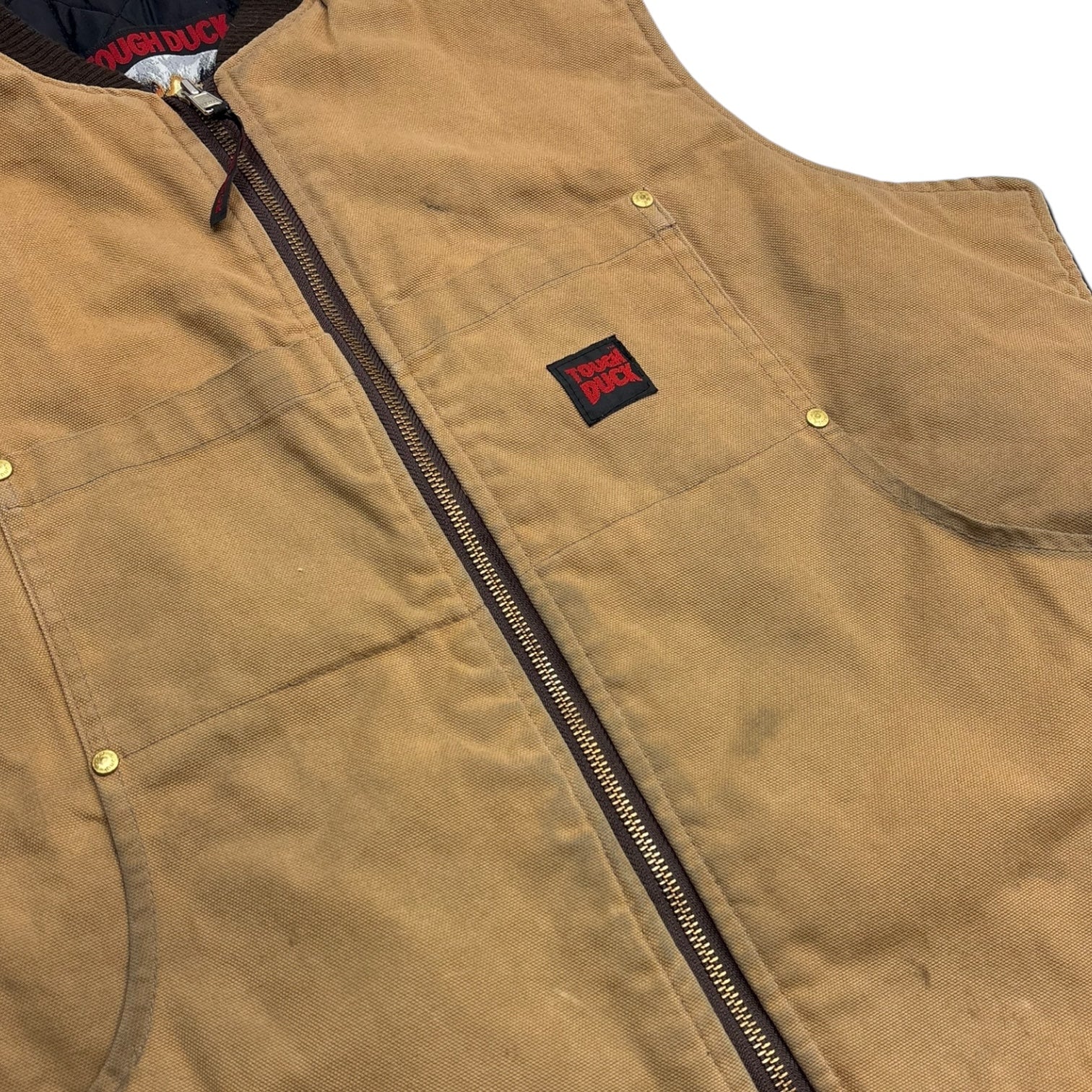 Vintage Tough Duck Quilted Vest Khaki