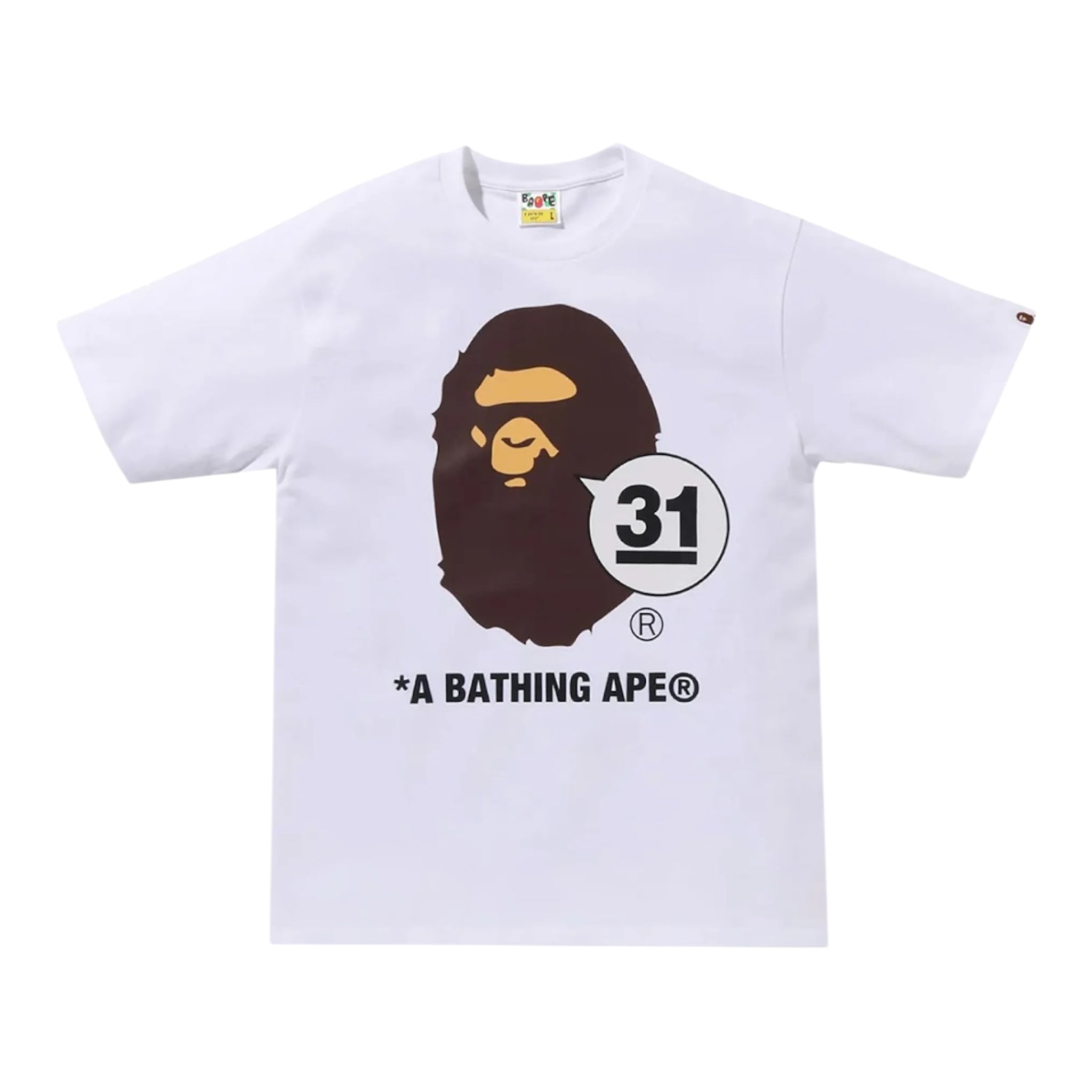 BAPE A Bathing Ape 31st Anniversary Ape Head Tee White