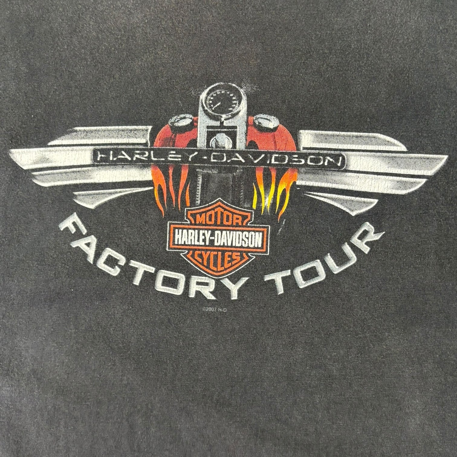 Vintage 2007 Harley Davidson of Wauwatosa “Factory Tour” T-Shirt Black