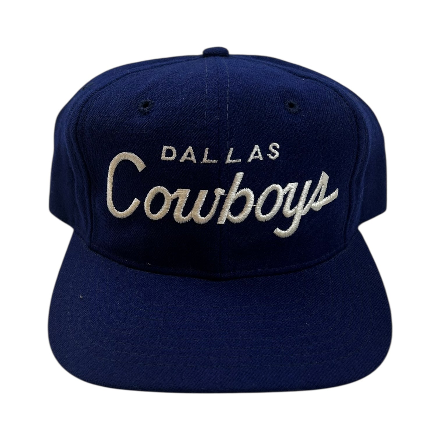 Vintage Dallas Cowboys Sports Specialties Script Snapback Navy