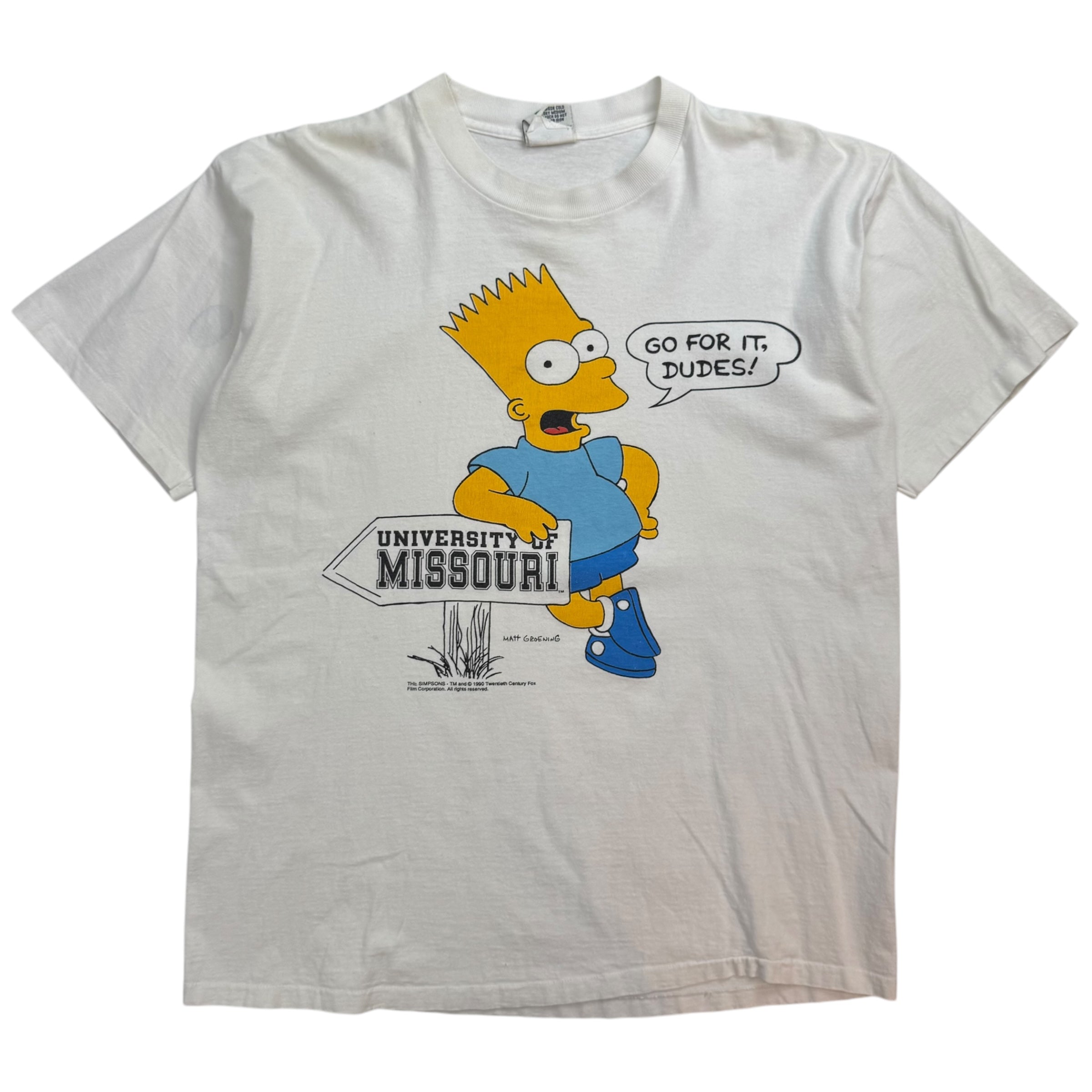 Vintage Bart Simpson University Of Missouri Tee White
