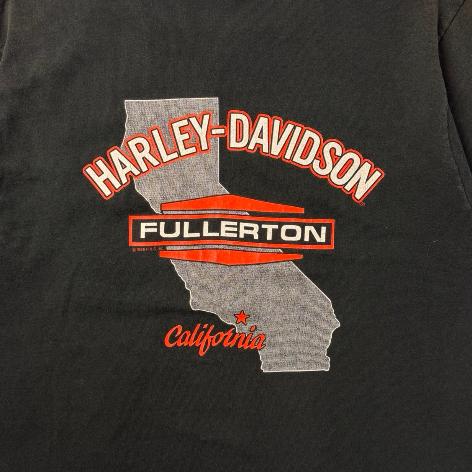1986 Harley Davidson California Pocket Logo T-Shirt Black