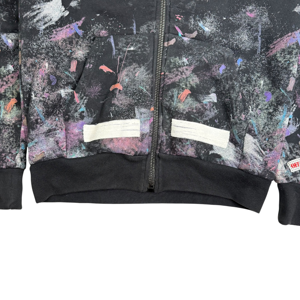 Off-White Galaxy Brushed Zip Up Hoodie Black