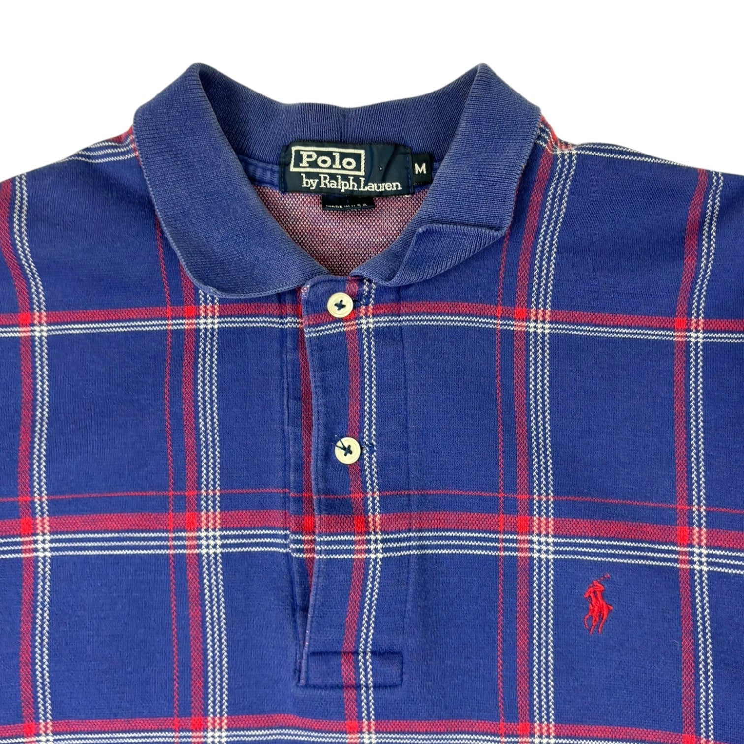 Vintage Polo Ralph Laure Plaid T-Shirt Blue
