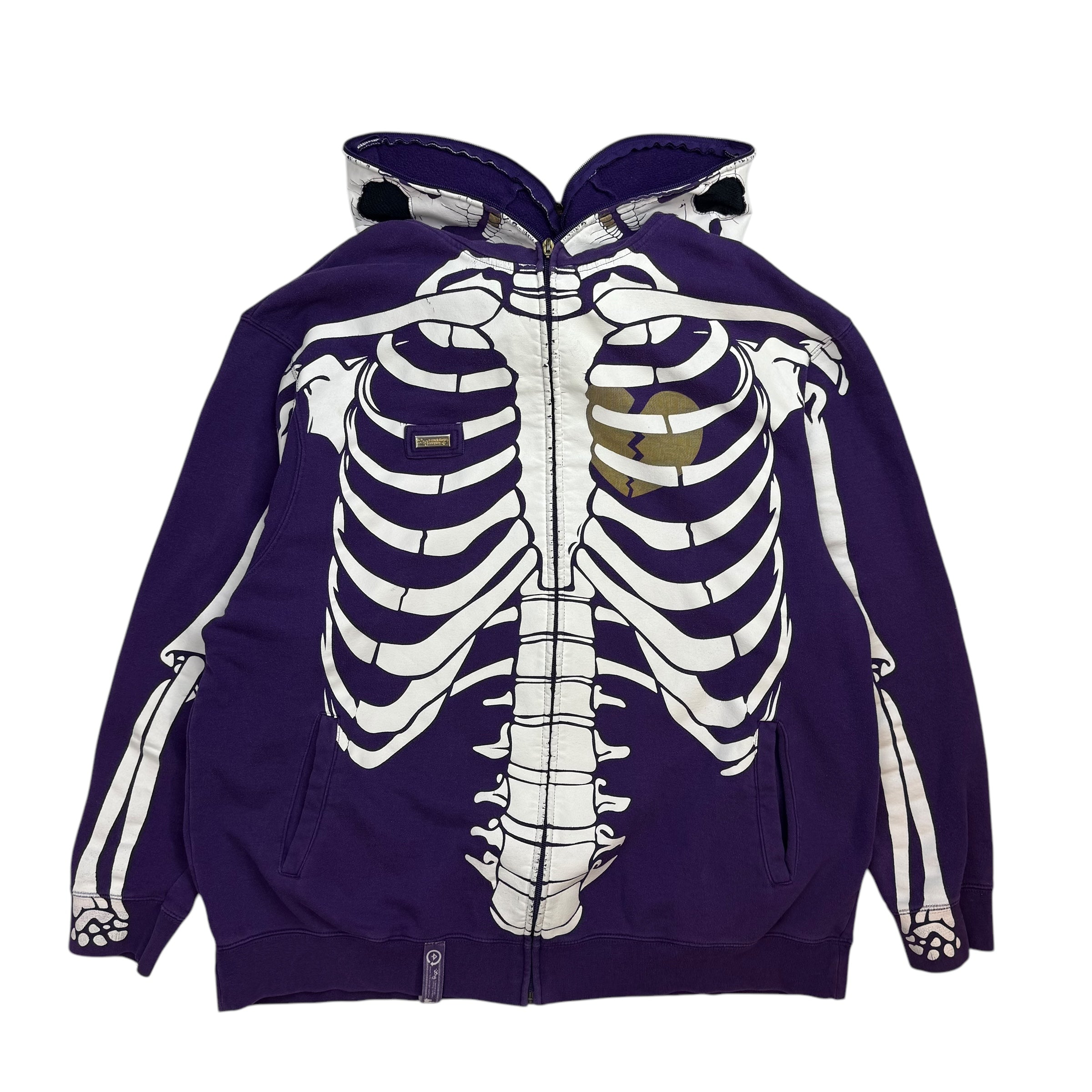 Vintage LRG Dead Serious Skull Full Zip Hoodie Purple