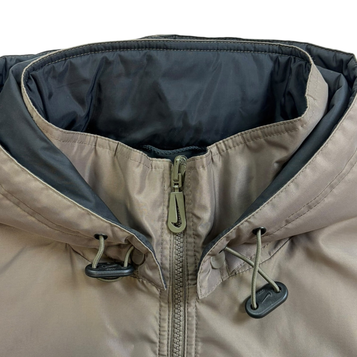 Vintage Nike Reversible Block Letter Parka Taupe/Black