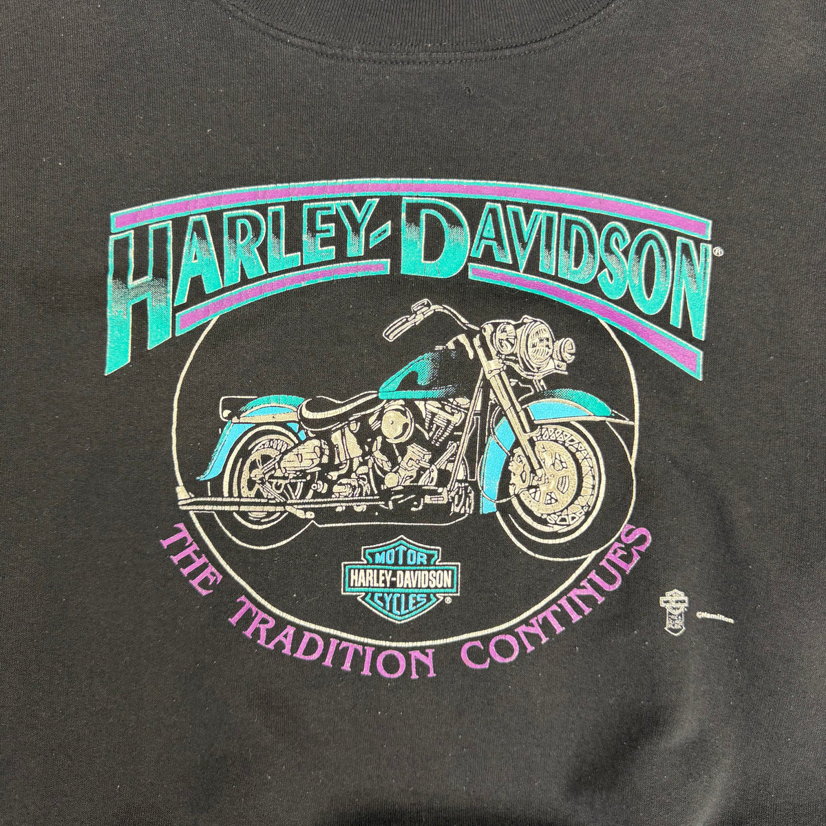 Vintage Harley Davidson The Tradition Continues Crewneck Black