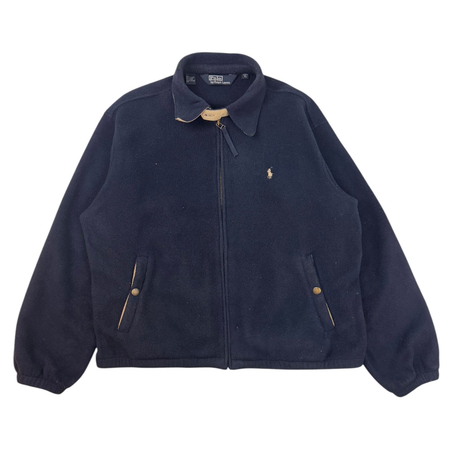 Vintage Polo Ralph Lauren Fleece Harrington Jacket Navy