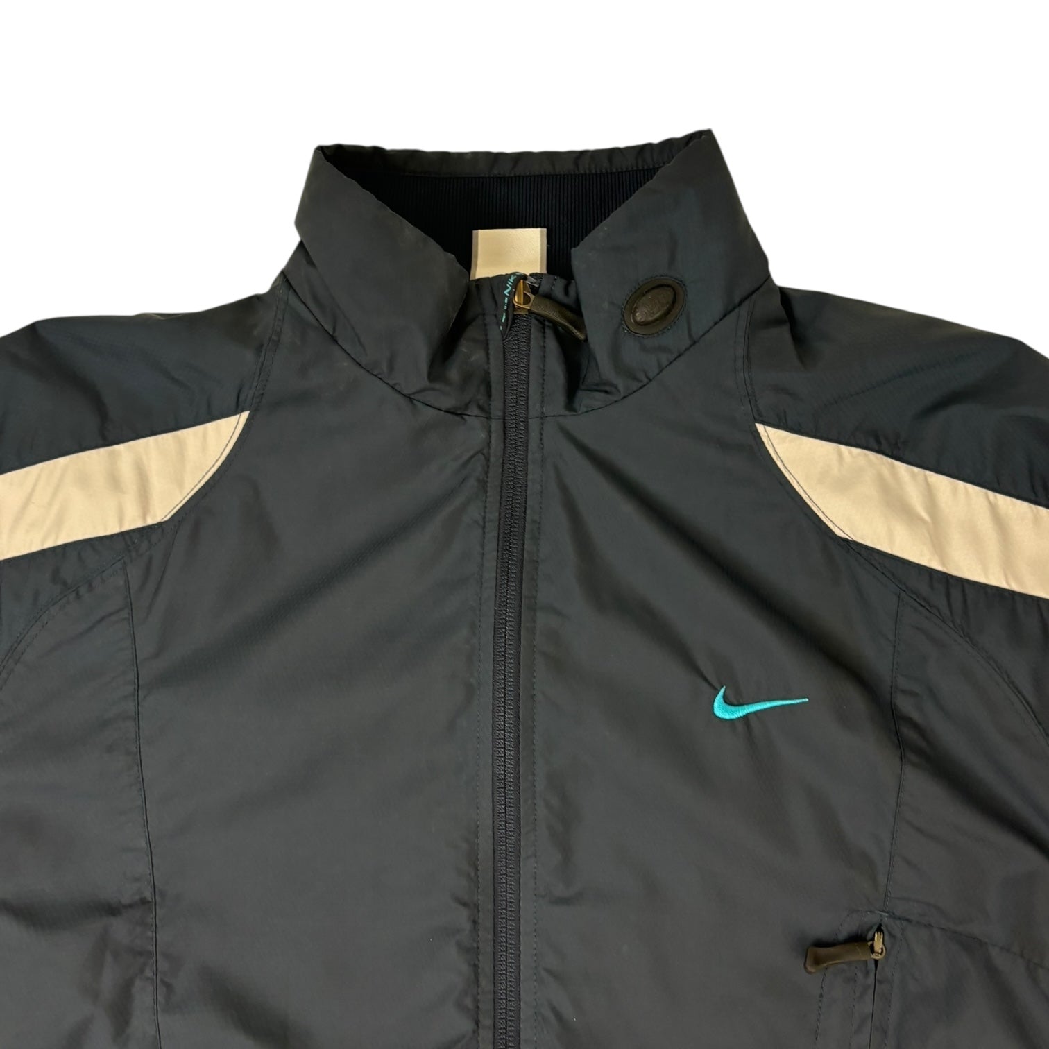 Vintage Nike Striped Windbreaker Dark Grey