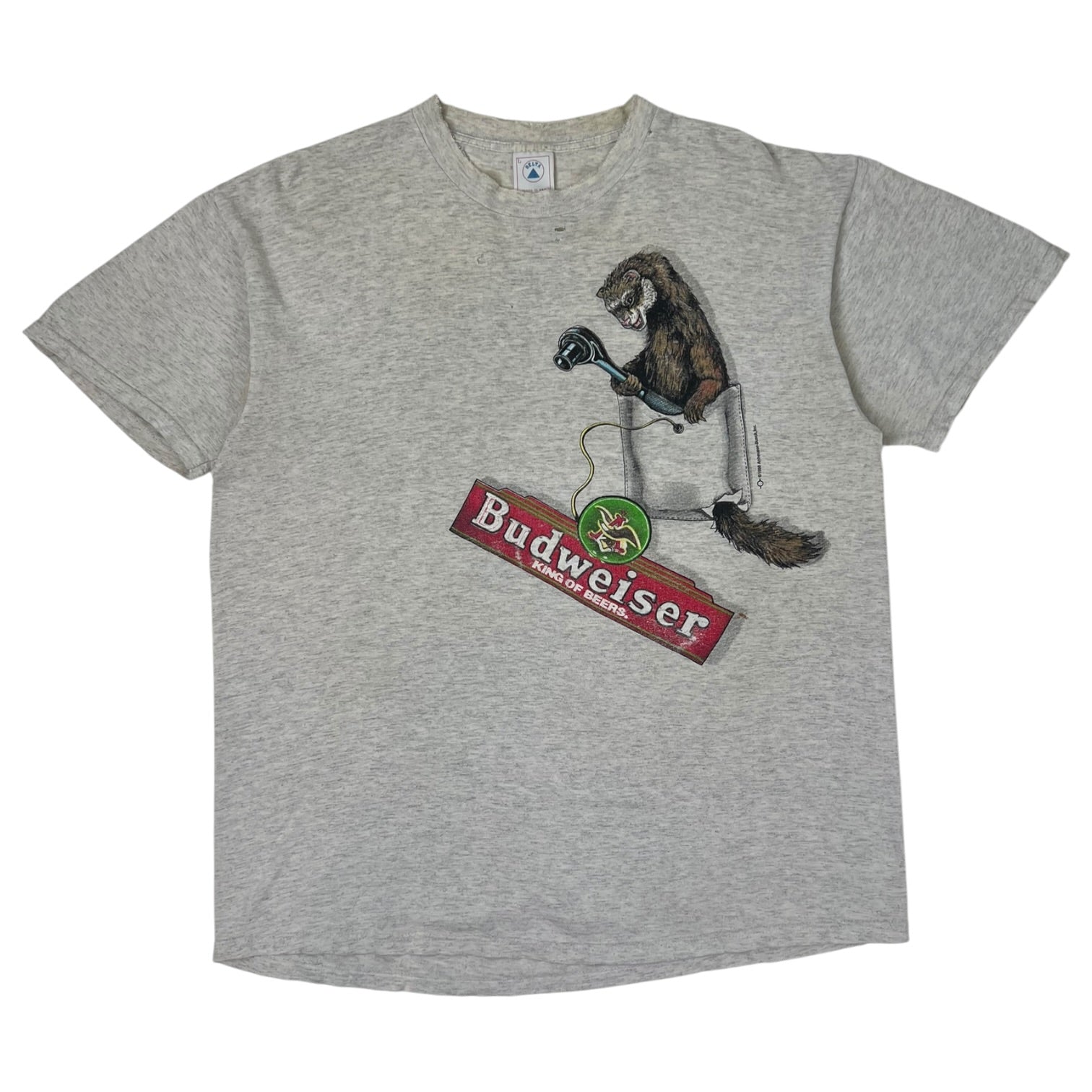 Vintage 90’s Budweiser “You My Friend… Are One Incompetent Ferrett” Graphic T-Shirt Grey