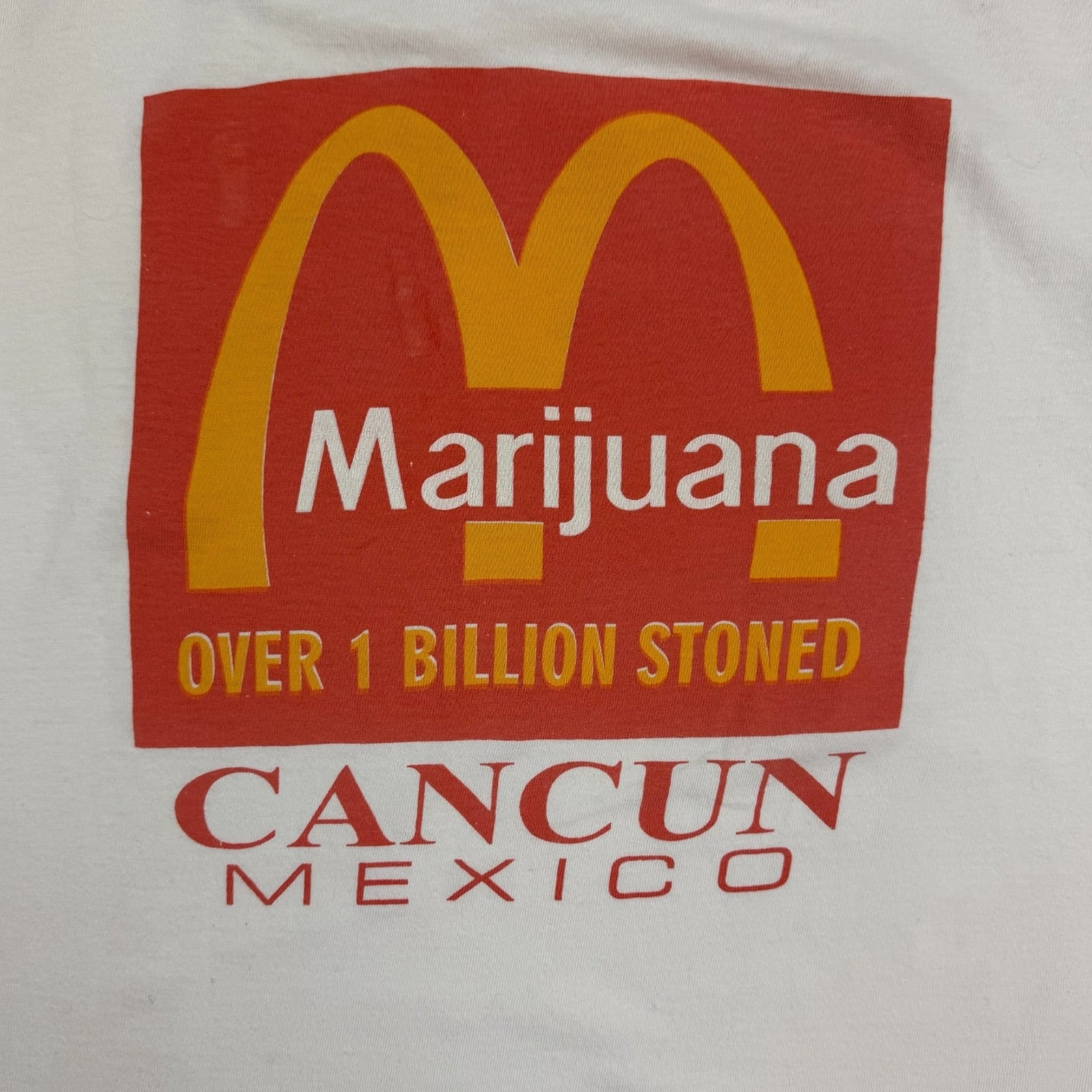 Vintage Marijuana ‘Over 1 Billion Stoned’ Spoof Tee White