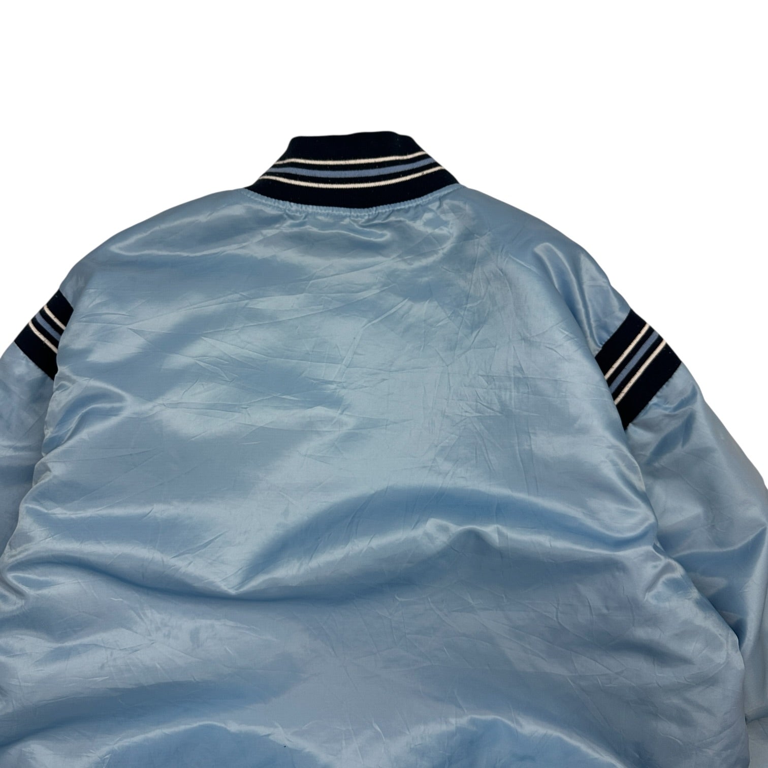 Vintage Starter UNC Tar Heels Satin Bomber Jacket Carolina Blue