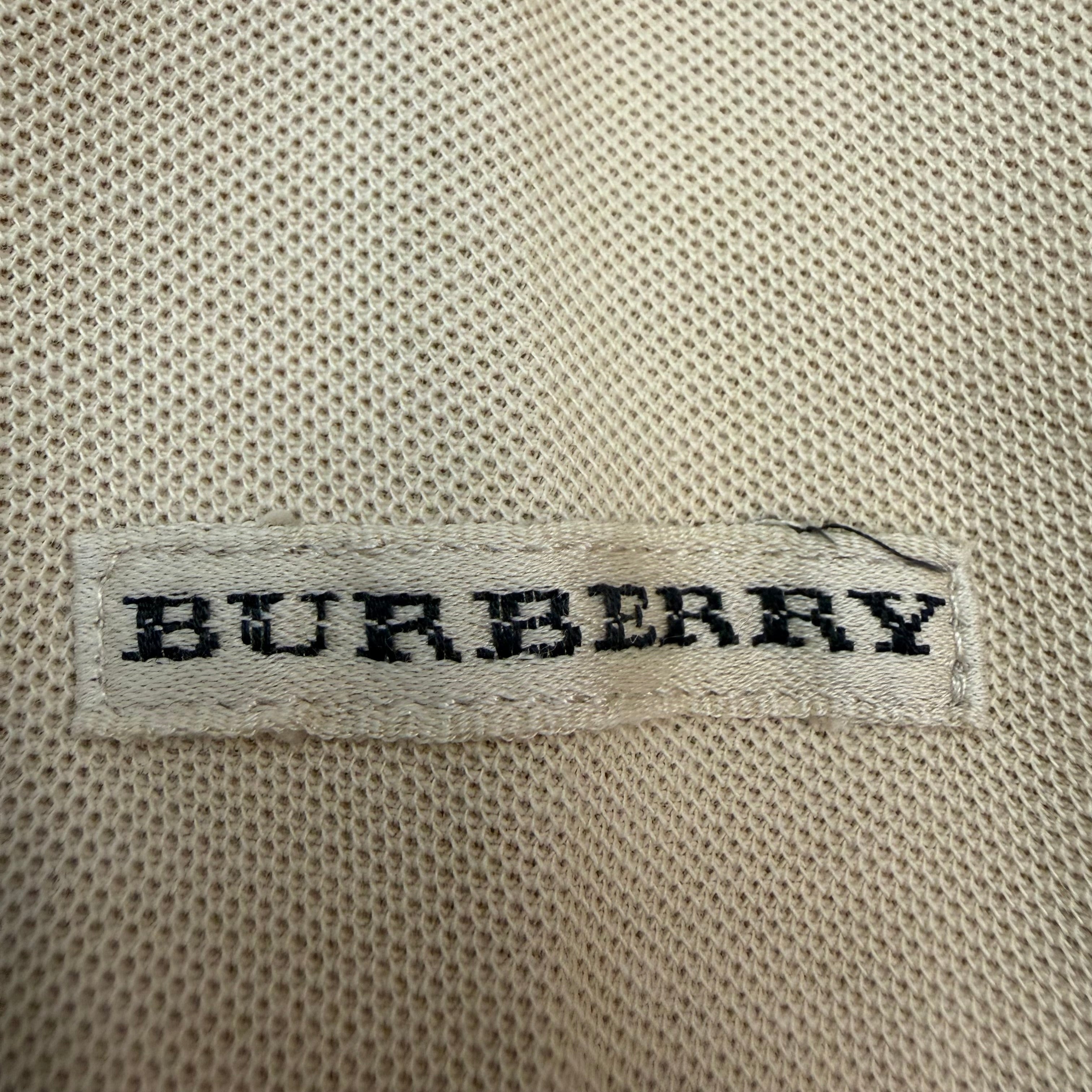 Vintage Burberry Golf Longsleeve Polo Tan